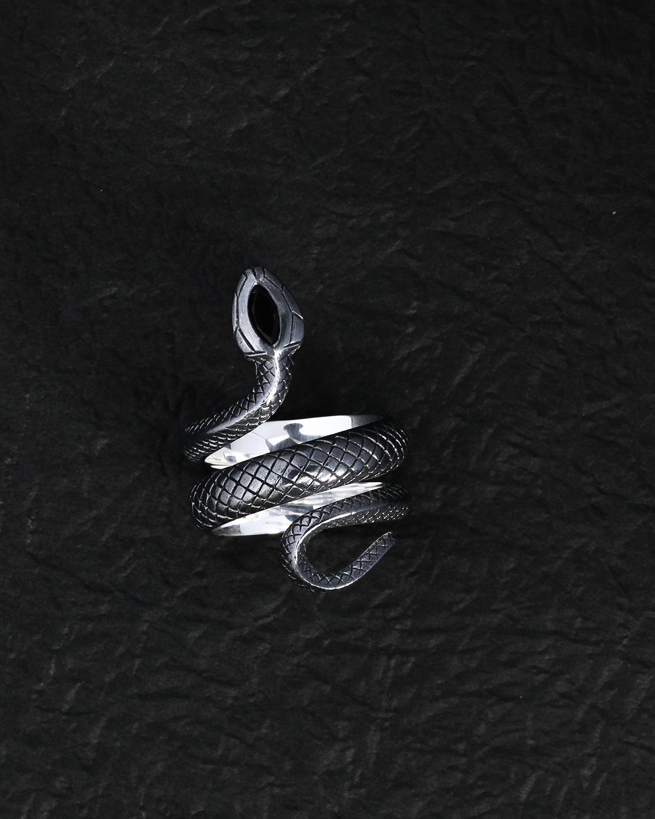 Temple of the Sun Draco Ring Oxidised Silver