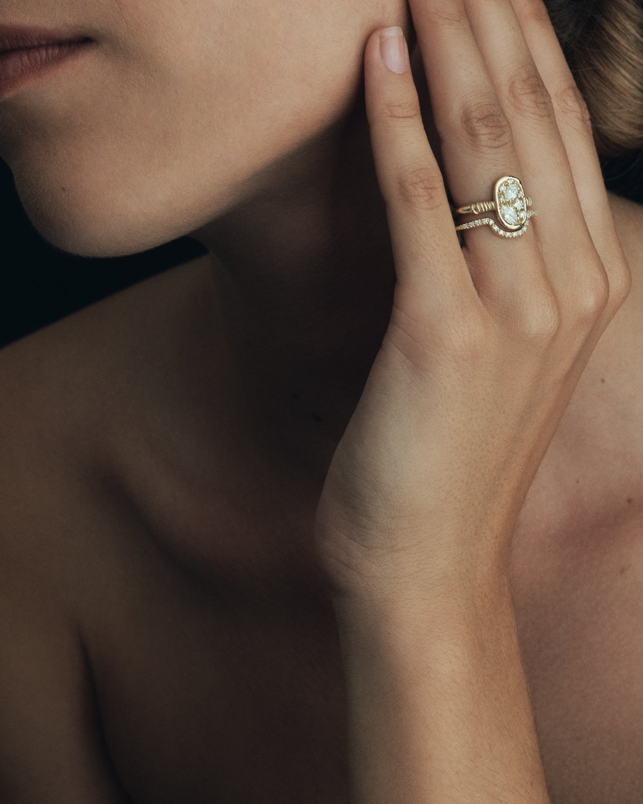 Temple of the Sun Embrace Ring Diamond Solid Gold