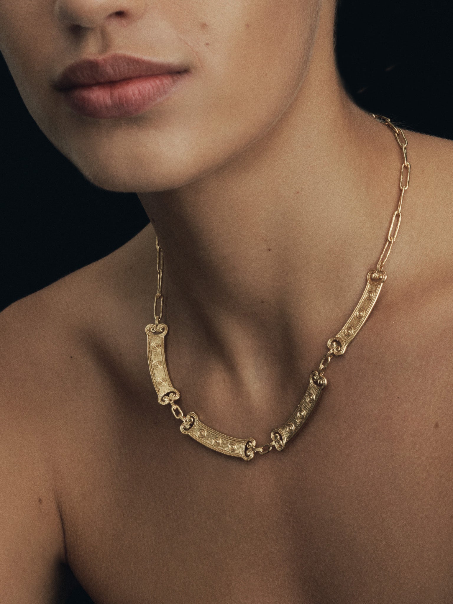 Temple of the Sun Etruscan Necklace Gold Vermeil