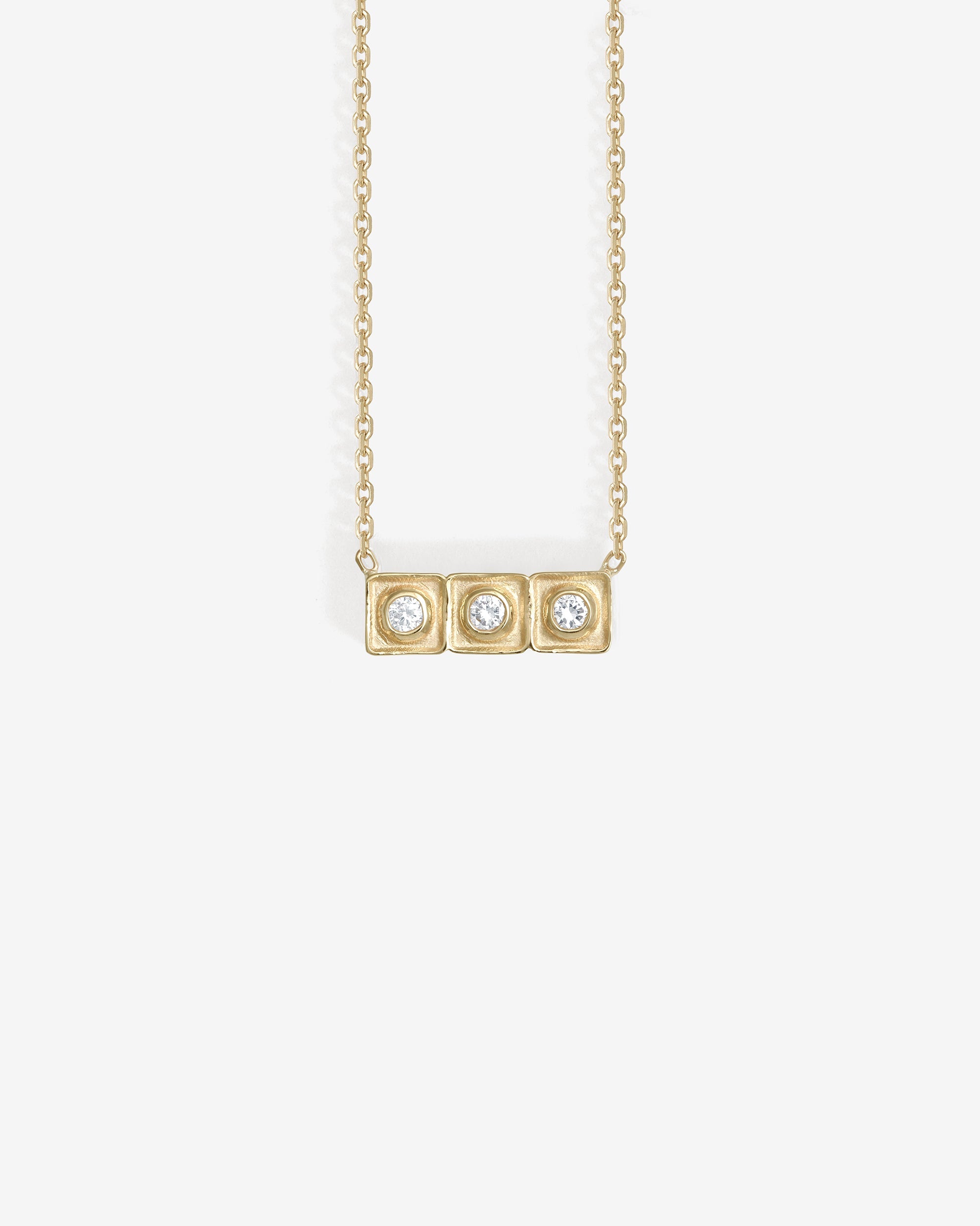 Temple of the Sun Florence Bar Necklace Diamond Solid Gold