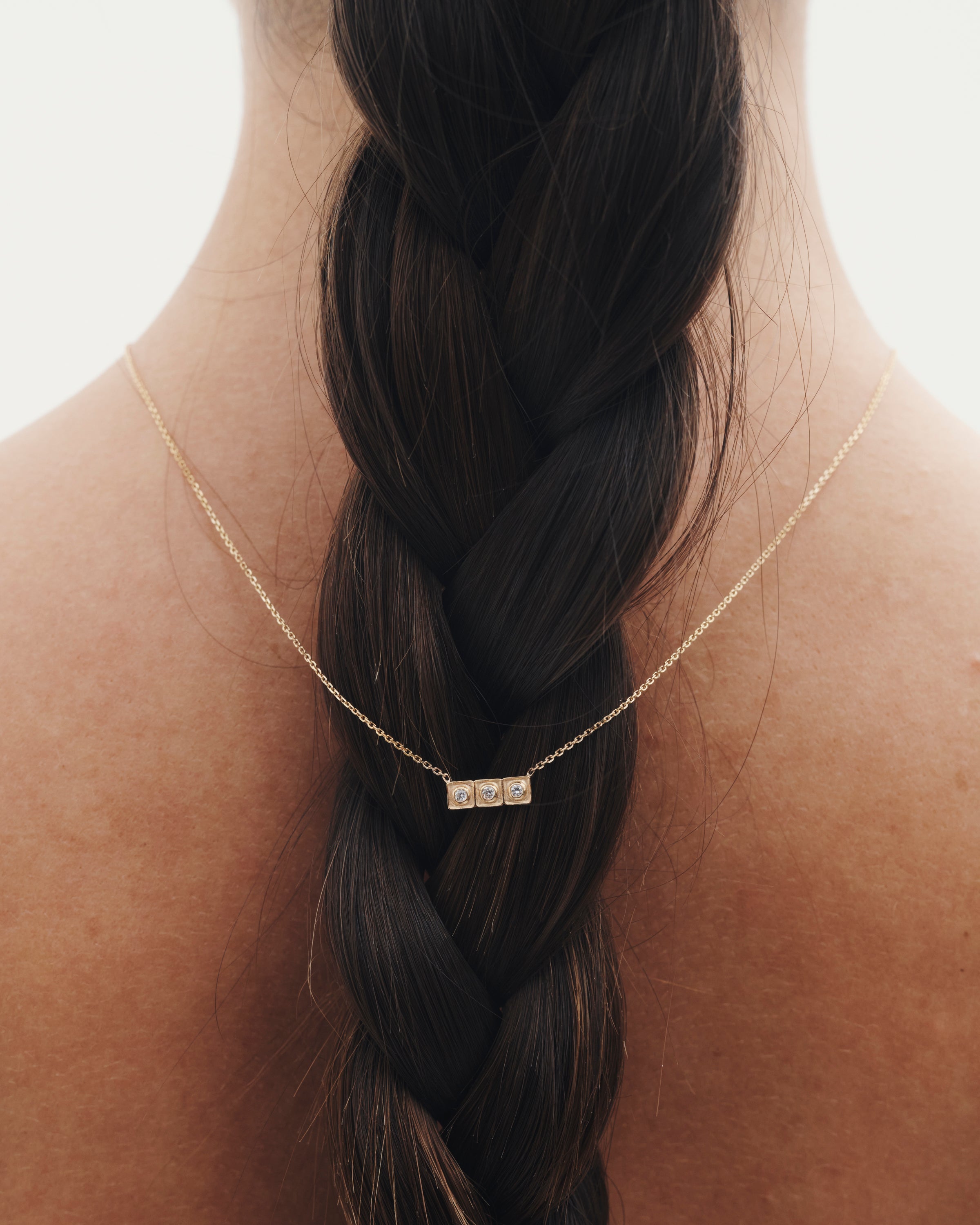 Temple of the Sun Florence Bar Necklace Diamond Solid Gold