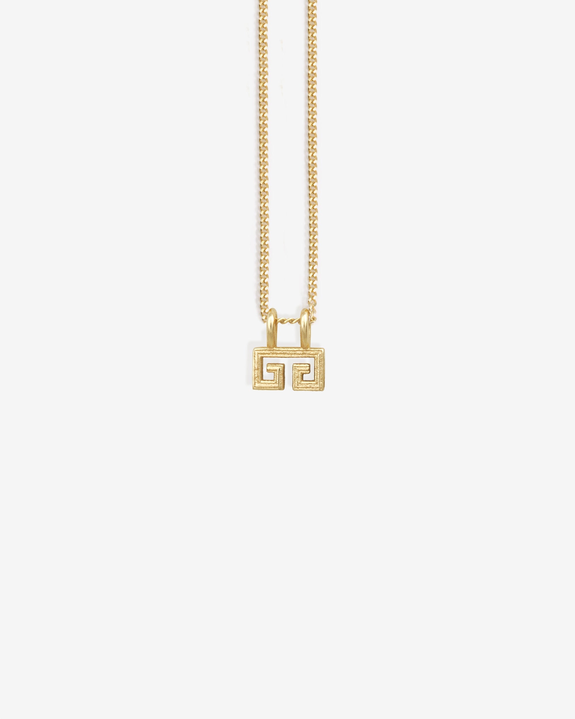 Temple of the Sun Greek Key Necklace Solid Gold