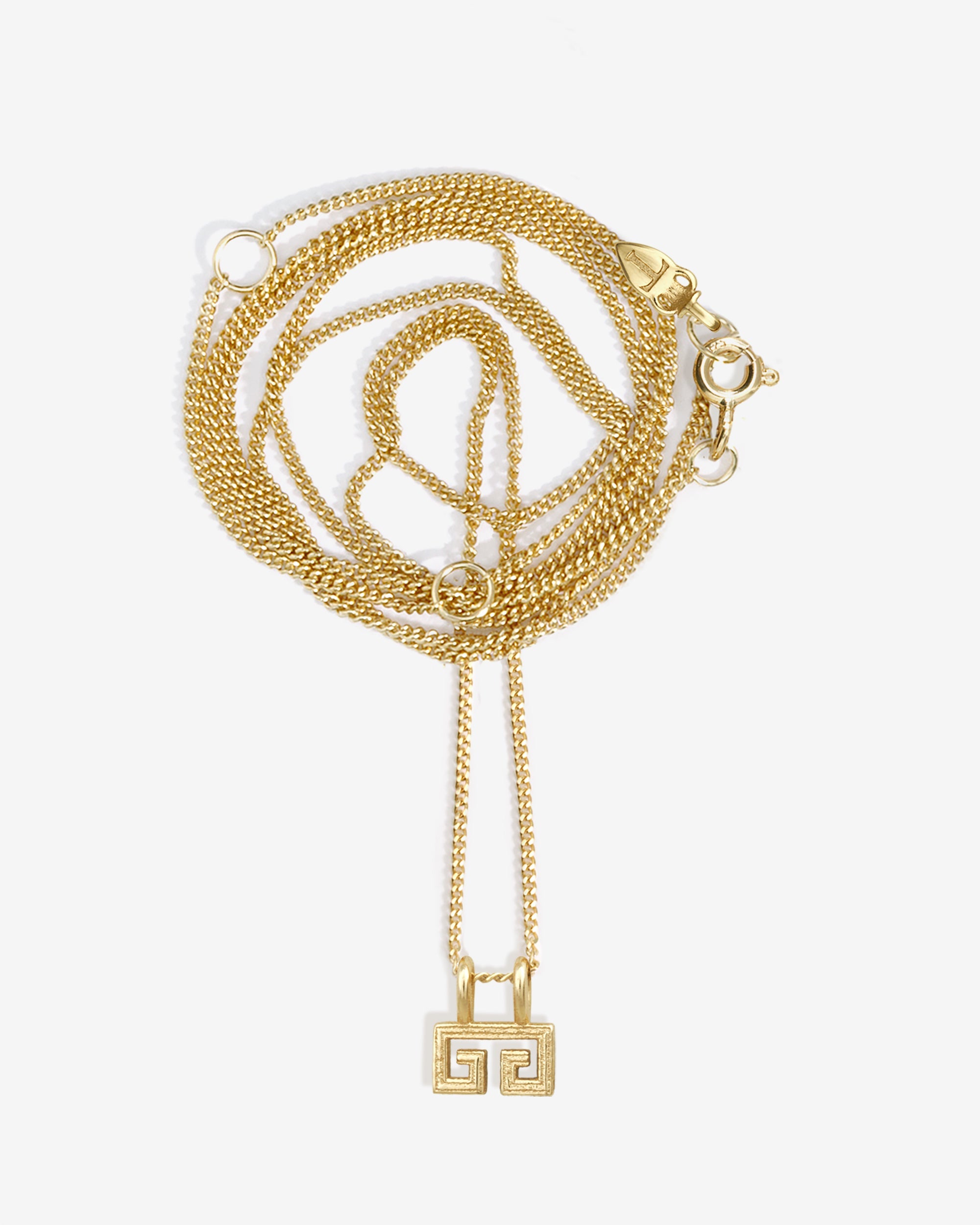 Temple of the Sun Greek Key Necklace Solid Gold