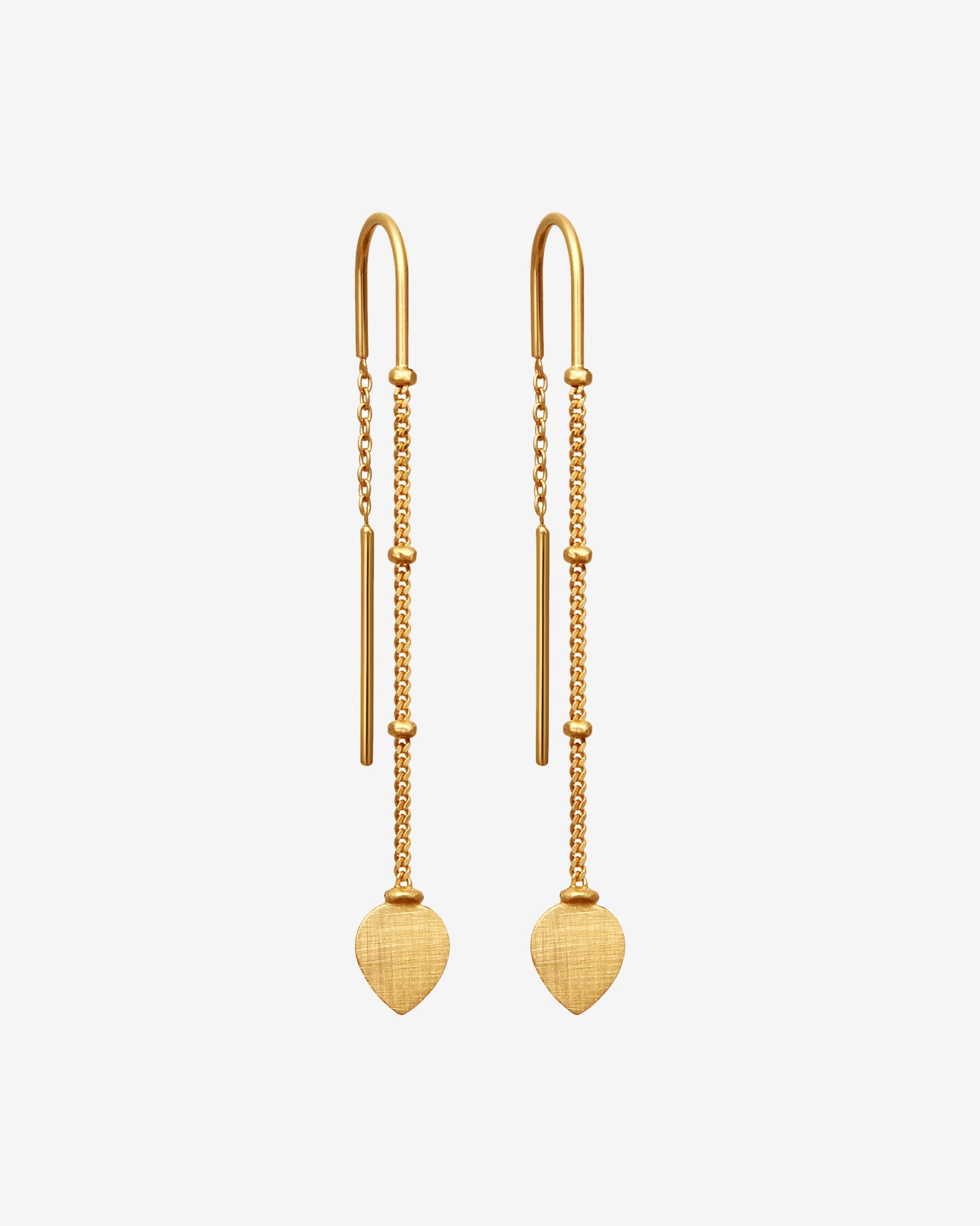Temple of the Sun Hanging Lotus Earrings Gold Vermeil