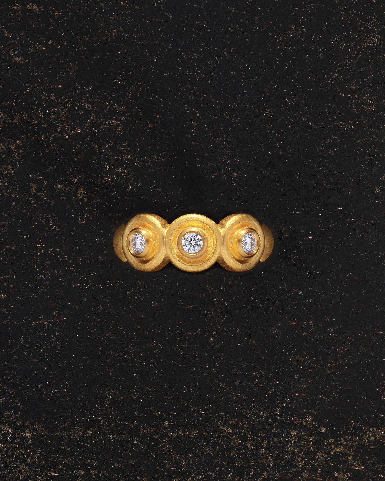 Temple of the Sun Hecuba Trilogy Ring Diamond Solid Gold