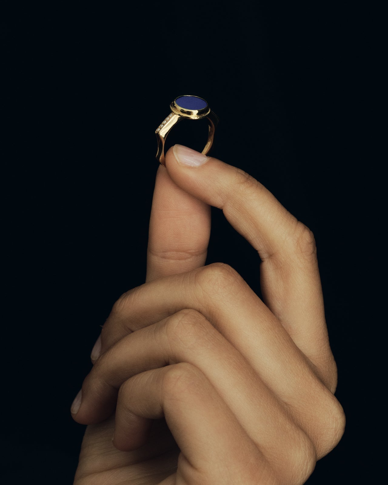 Temple of the Sun Inara Ring Lapis Solid Gold