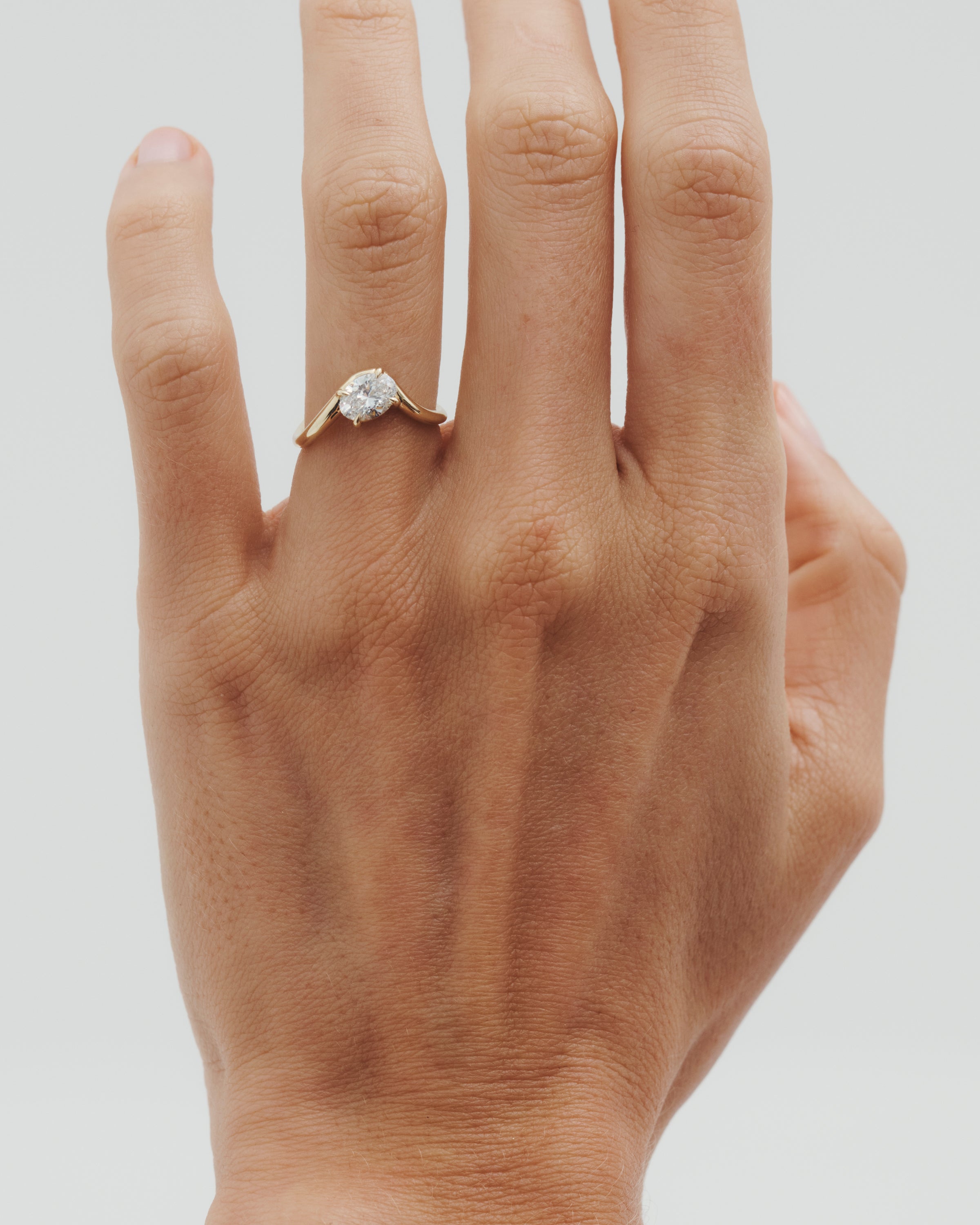 Temple of the Sun Iona Oval Ring Diamond Solid Gold