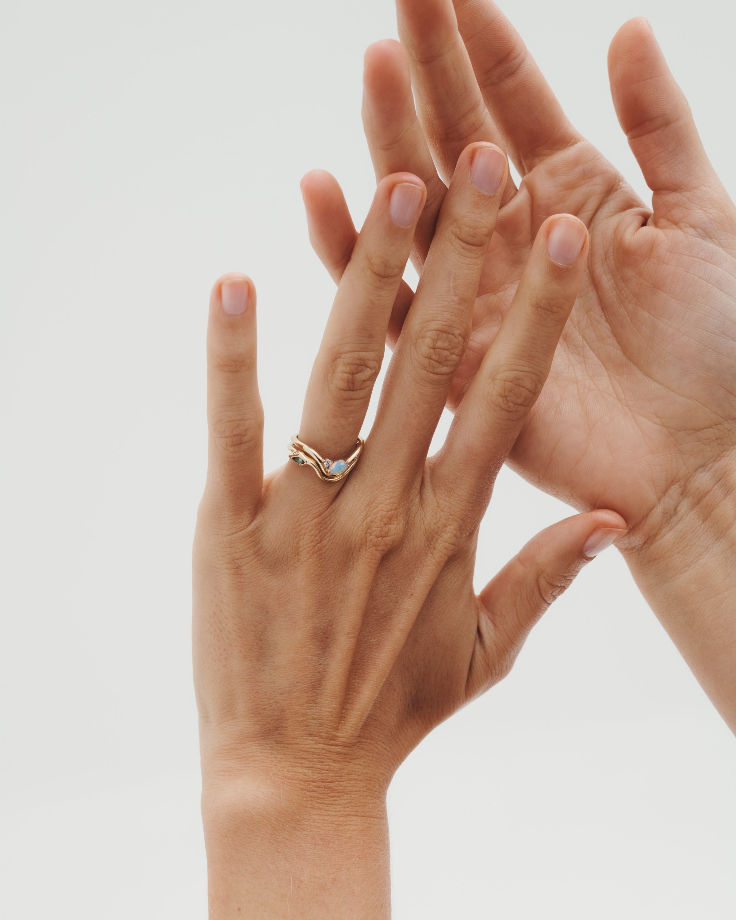 Temple of the Sun Iona Snake Ring Sapphire Diamond Solid Gold