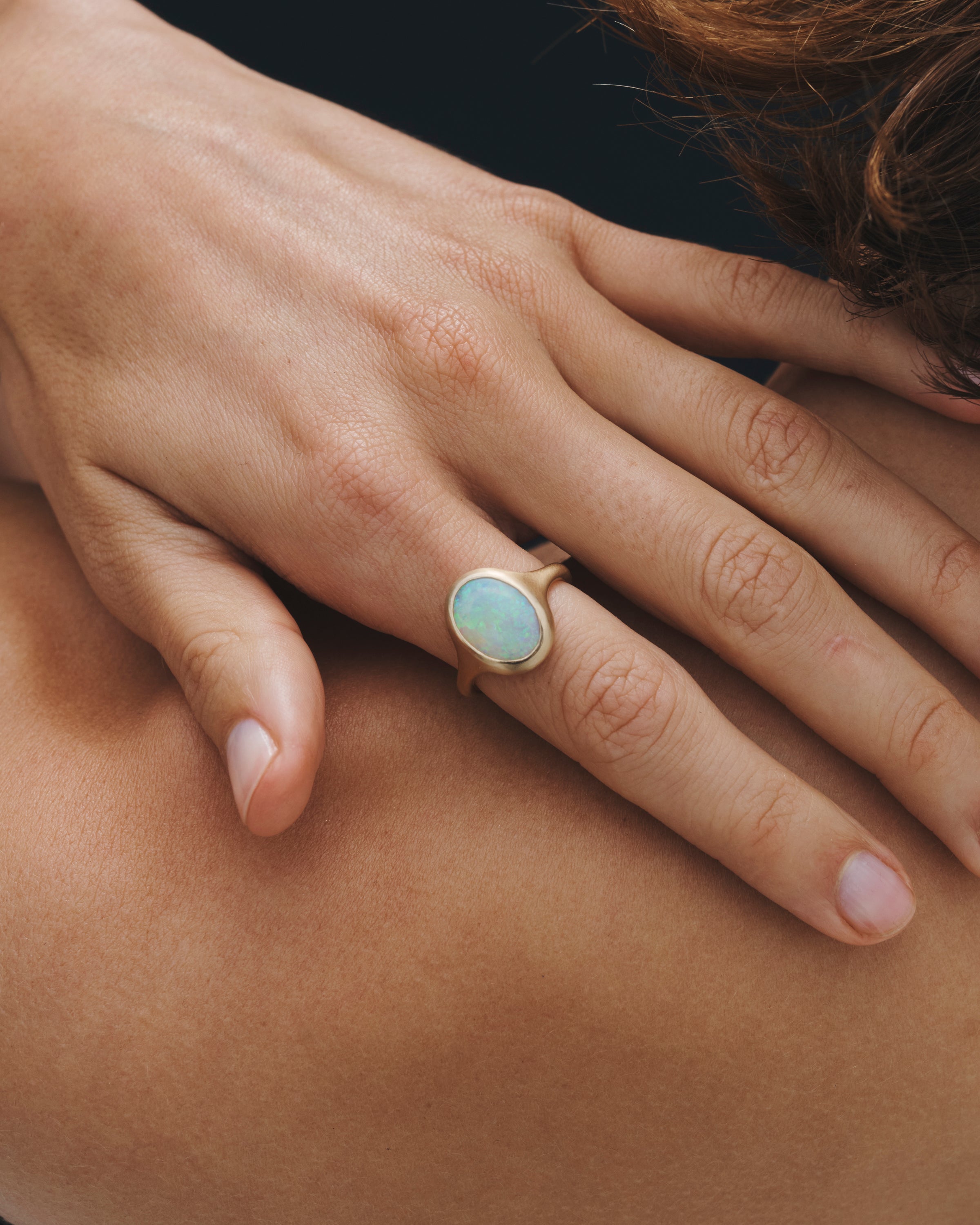 Temple of the Sun Iris Ring 2.21ct Opal Solid Gold