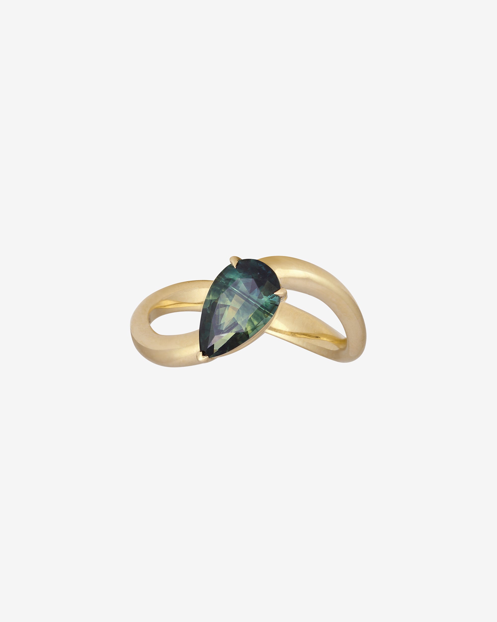 Temple of the Sun Ivy Ring 1.5ct Parti Sapphire Solid Gold