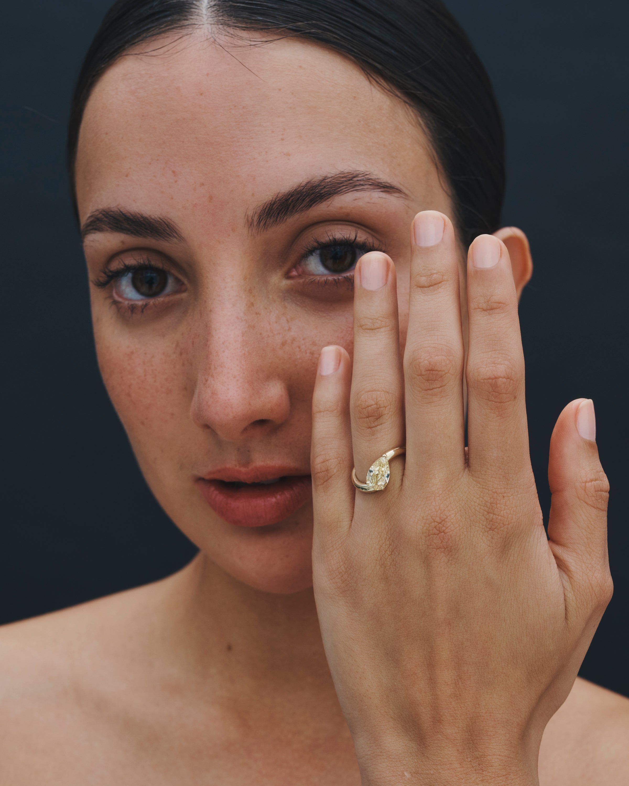 Temple of the Sun Ivy Ring Yellow Diamond Solid Gold