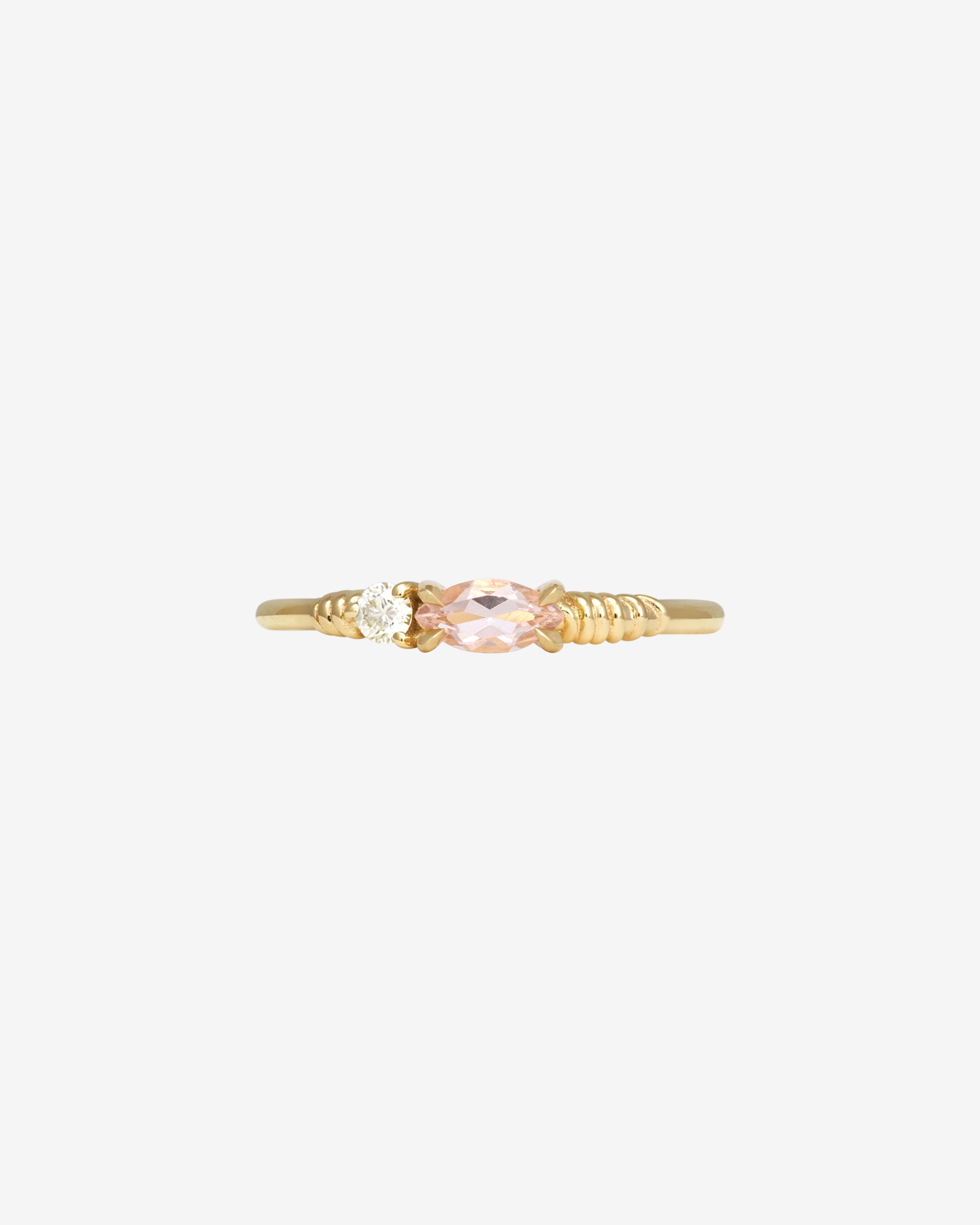 Temple of the Sun Jasmine Ring Morganite Diamond Solid Gold