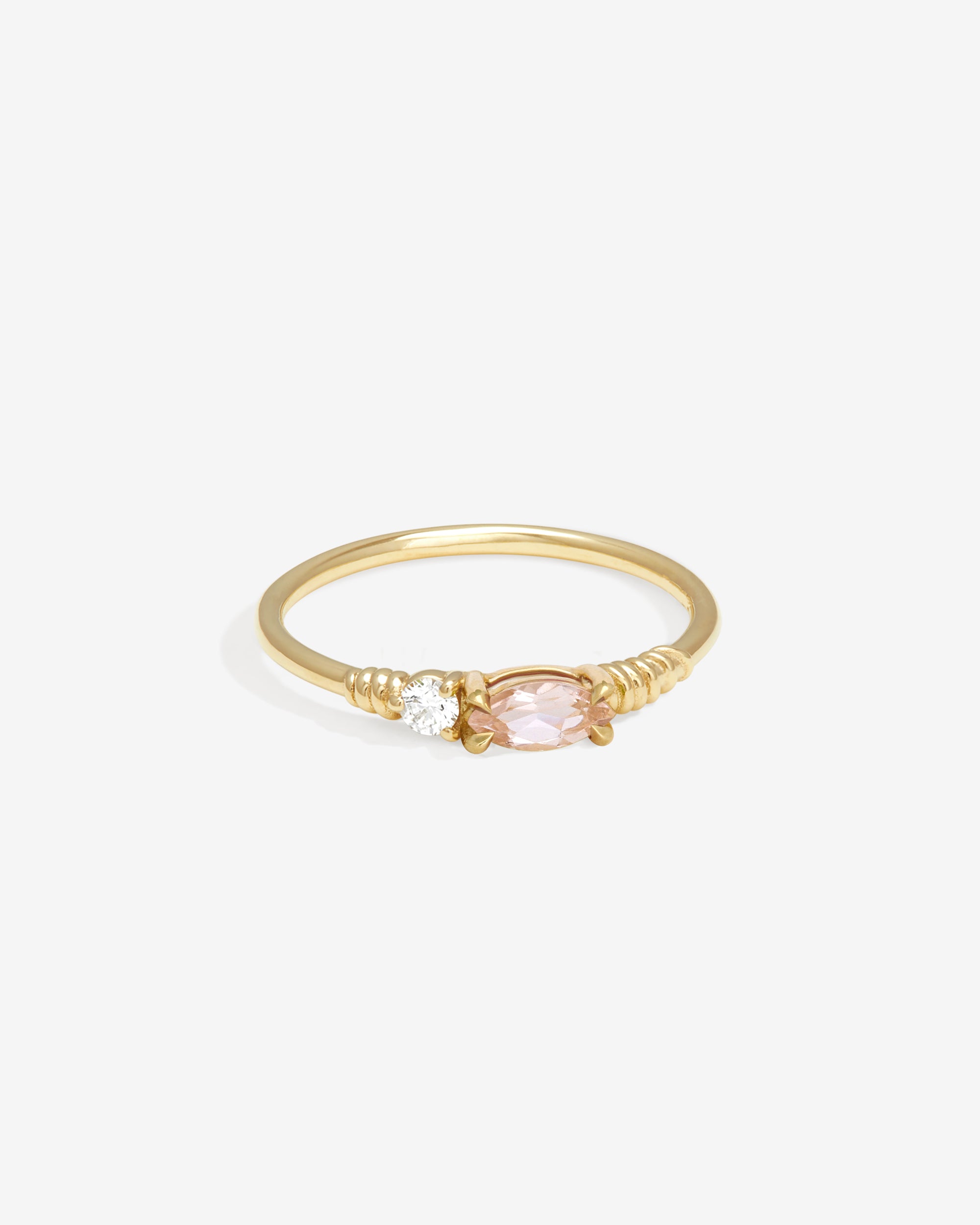 Temple of the Sun Jasmine Ring Morganite Diamond Solid Gold