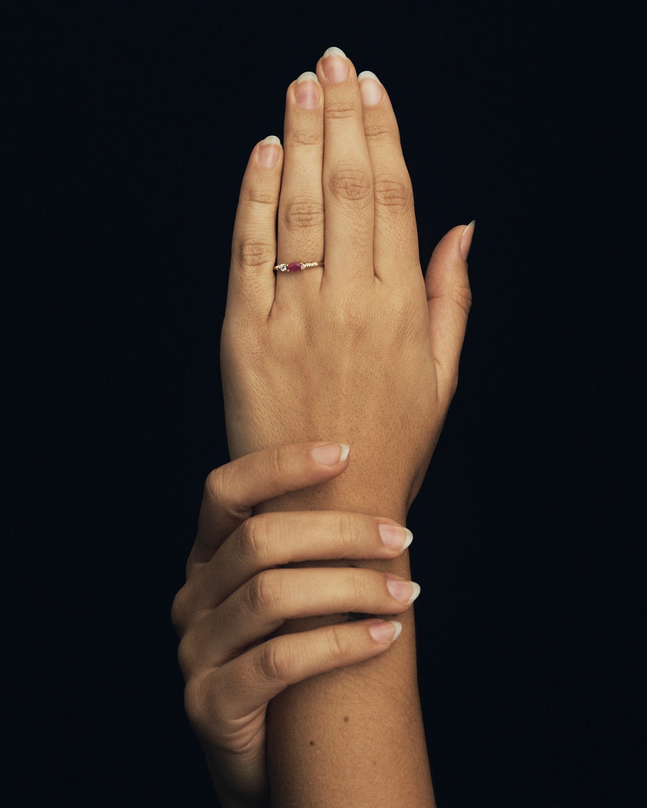 Temple of the Sun Jasmine Ring Ruby Solid Gold