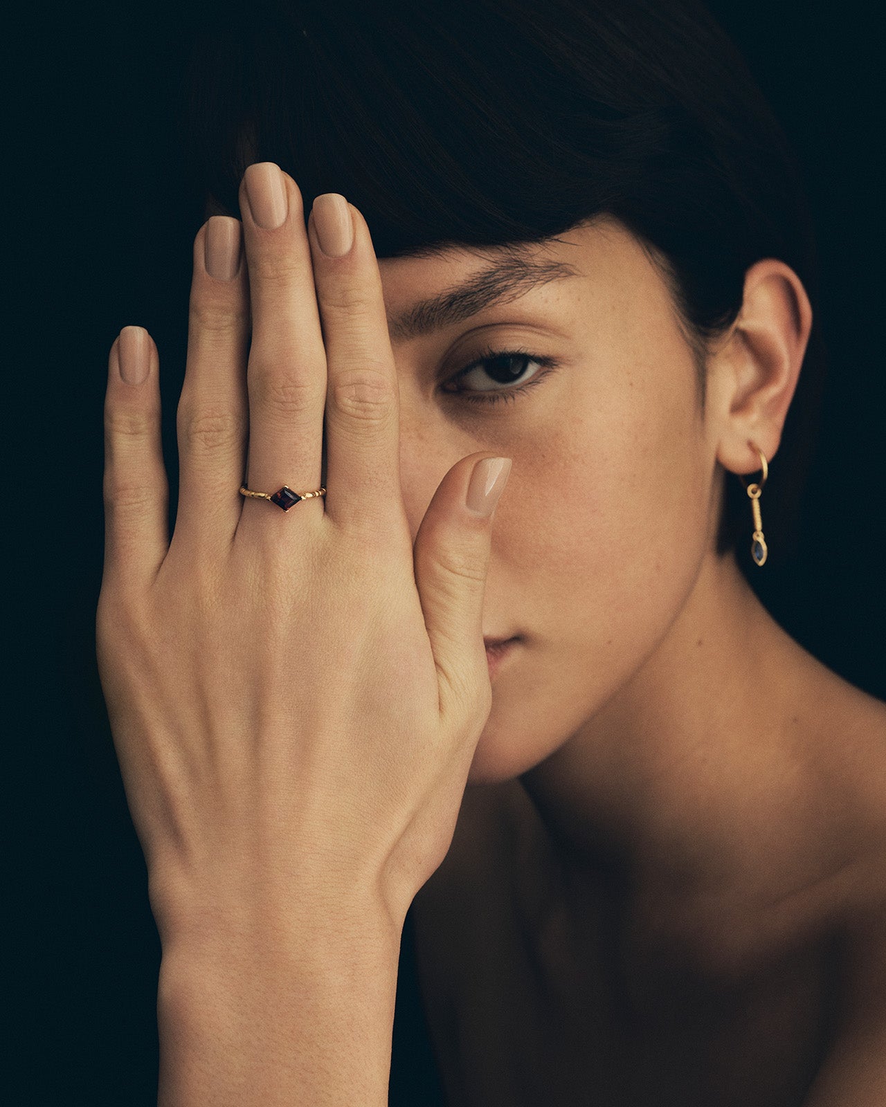 Temple of the Sun Jaya Ring Garnet Gold Vermeil