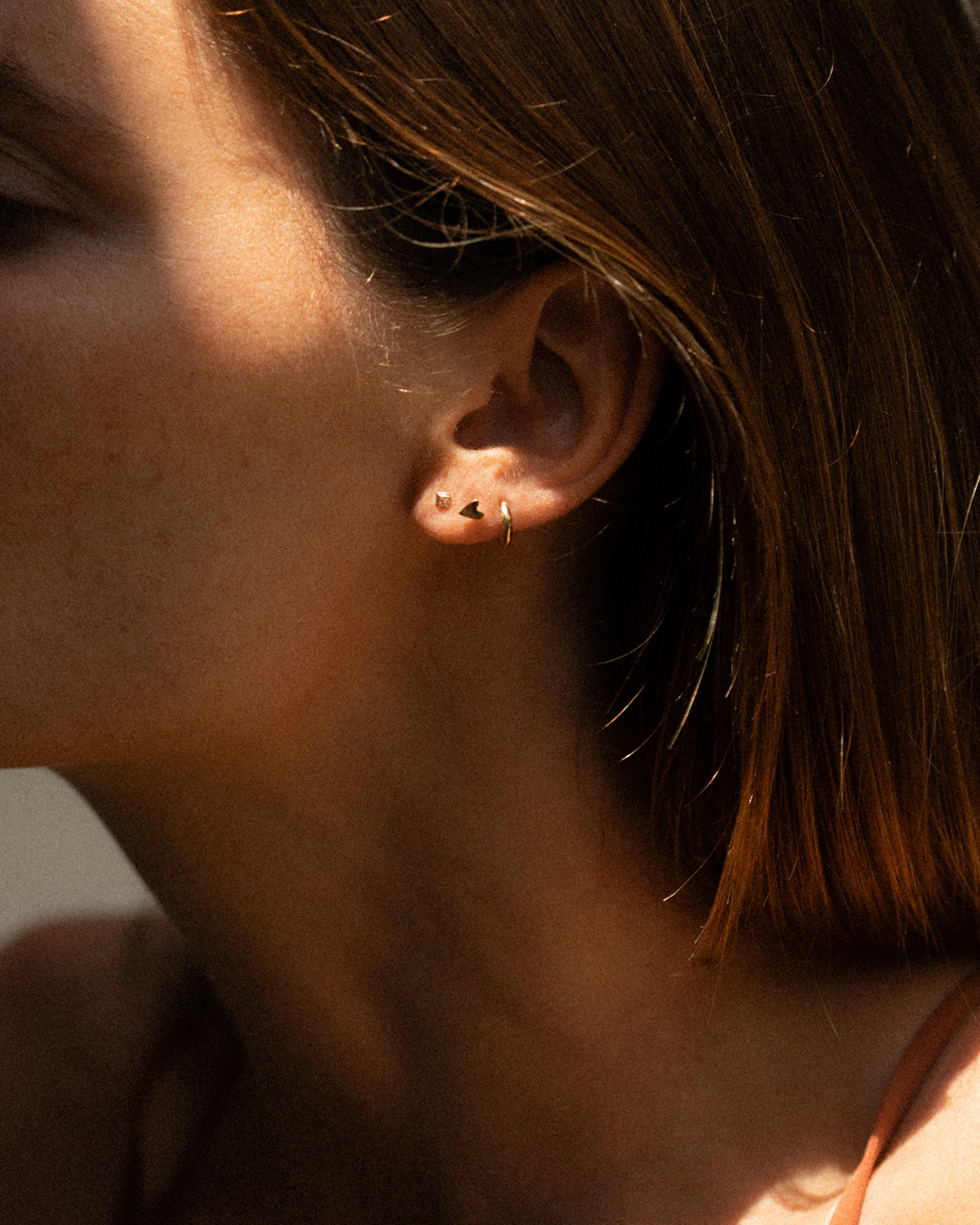 Temple of the Sun Jewellery Aero Single Stud White Topaz Solid Gold