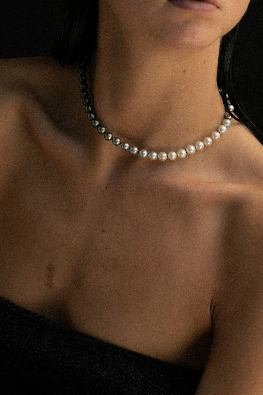 Temple of the Sun Jewellery Eclipse Akoya and Tahitian Pearl Necklace Solid Gold