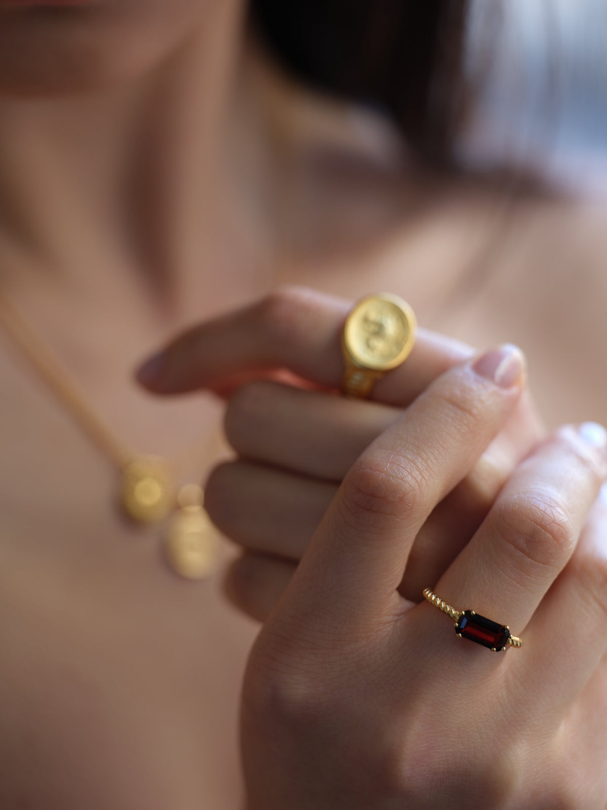 Temple of the Sun Jewellery Ember Ring Gold Vermeil