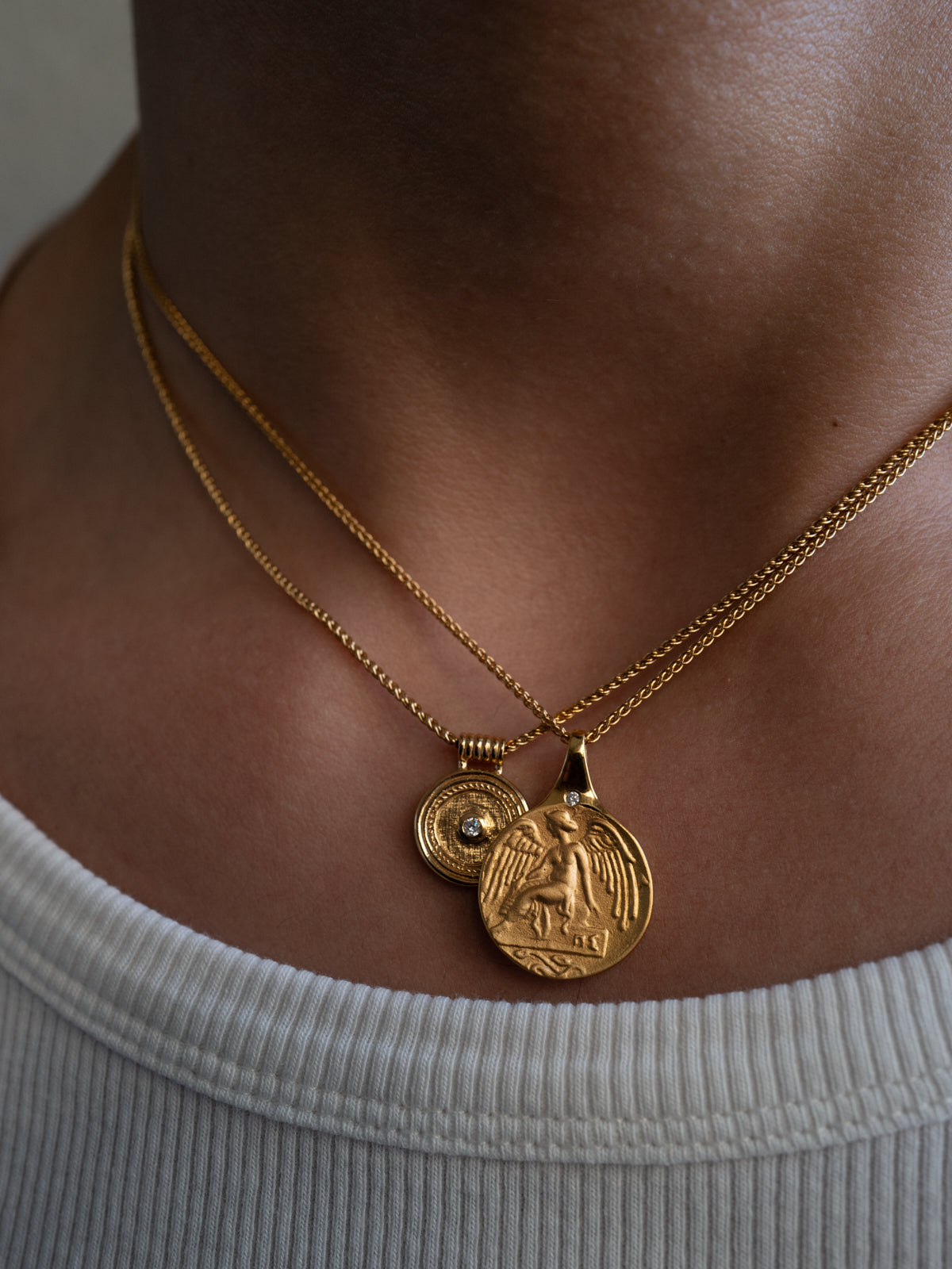 Temple of the Sun Jewellery Guardian Angel Necklace Gold Vermeil