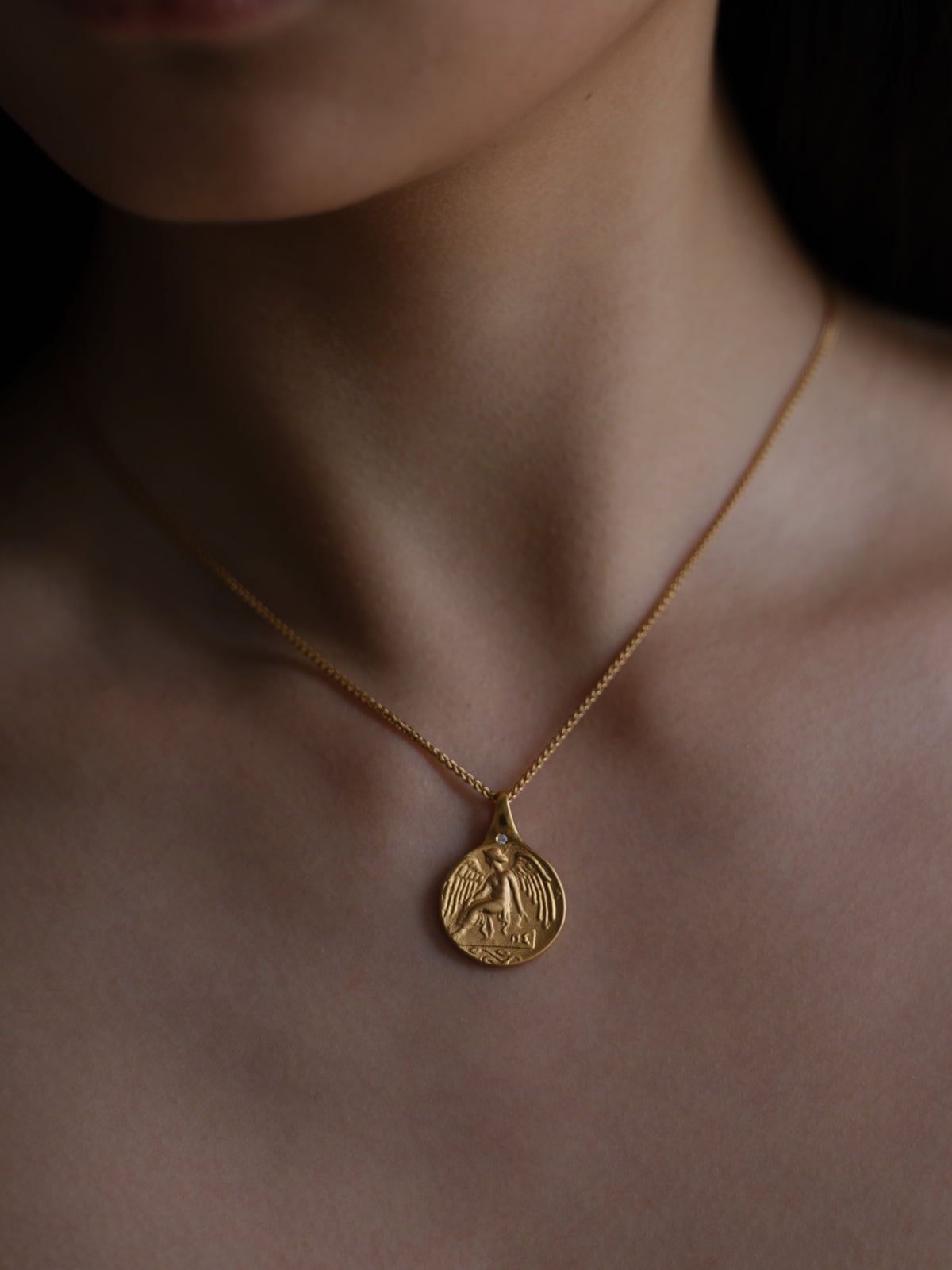 Temple of the Sun Jewellery Guardian Angel Necklace Gold Vermeil