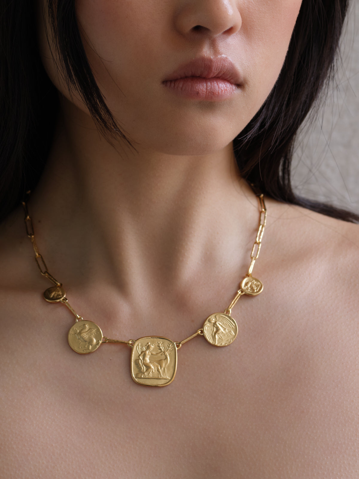 Temple of the Sun Jewellery Mythos Statement Necklace Gold Vermeil
