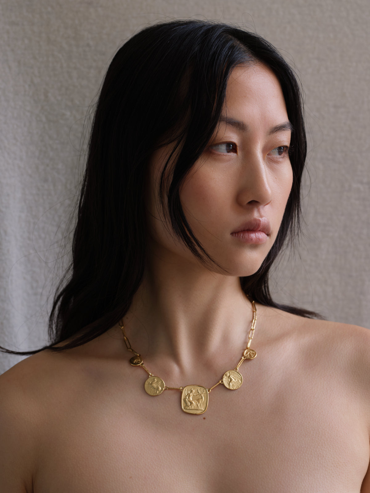 Temple of the Sun Jewellery Mythos Statement Necklace Gold Vermeil