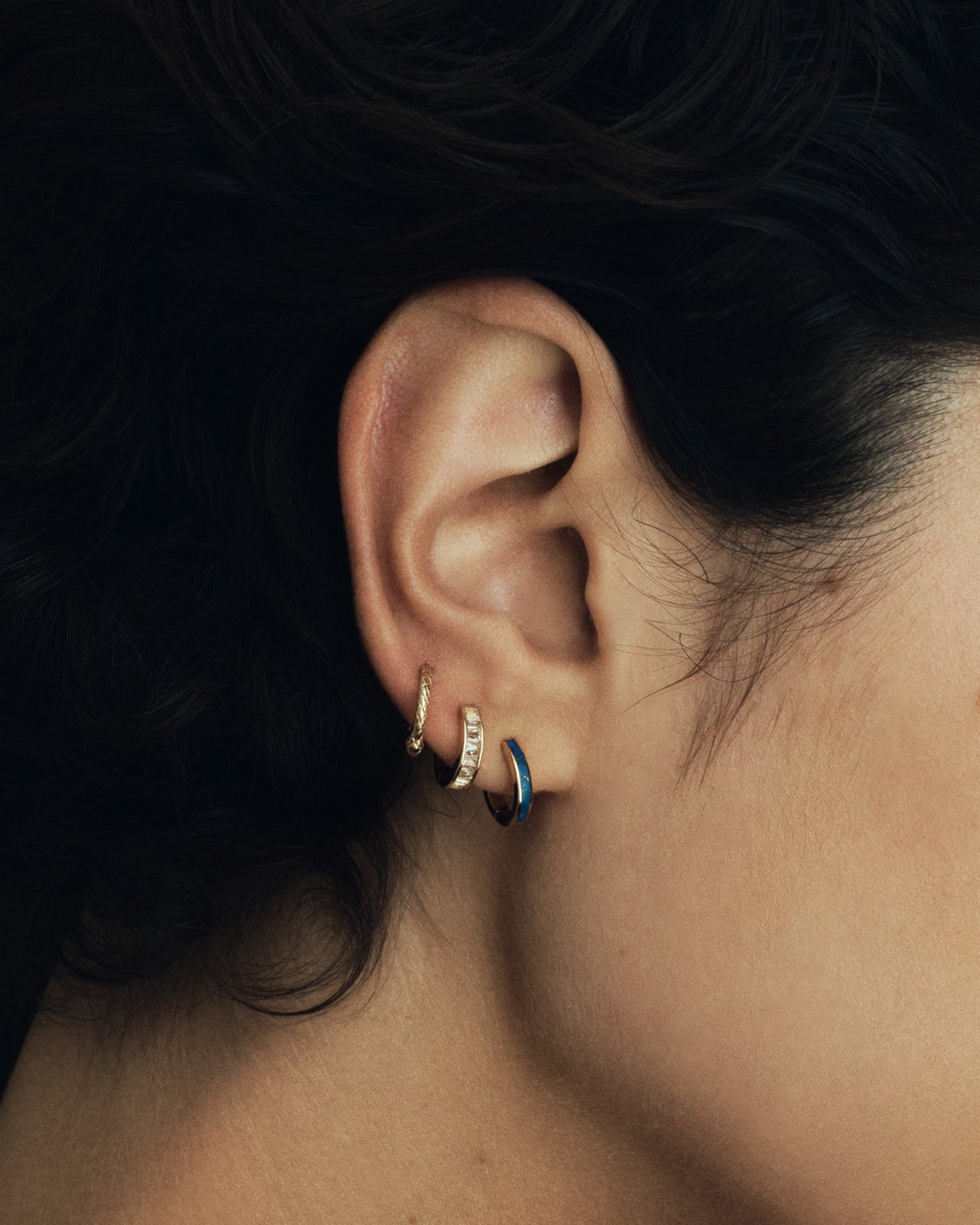 Temple of the Sun Jewellery Serpent Single Huggie Solid Gold