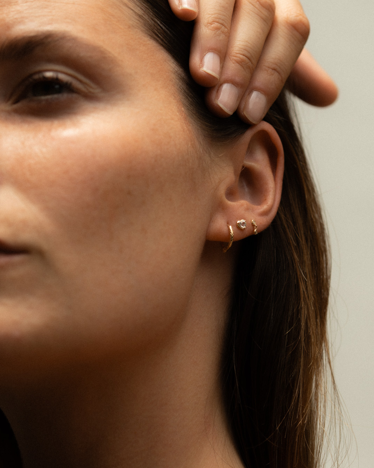 Temple of the Sun Jewellery Vesper Drop Single Stud Diamond Solid Gold