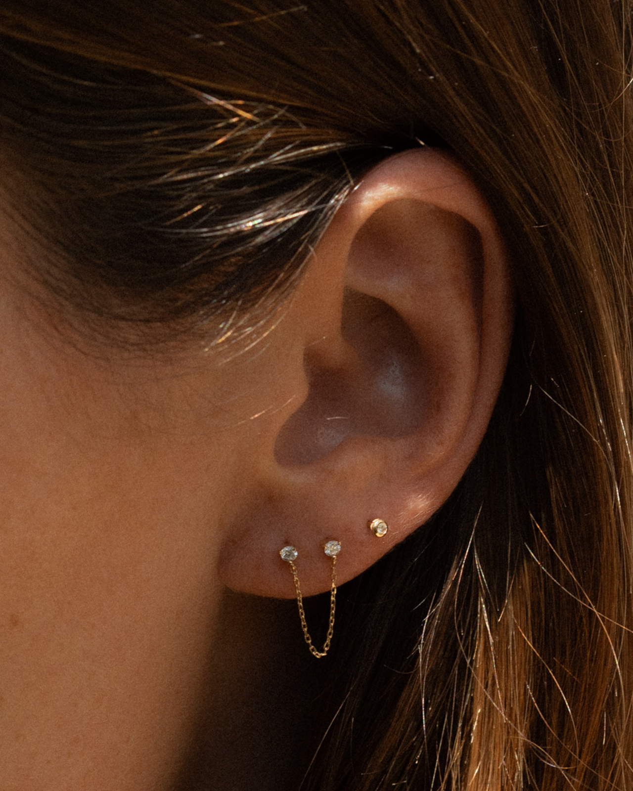 Temple of the Sun Jewellery Vesper Single Stud Diamond Solid Gold