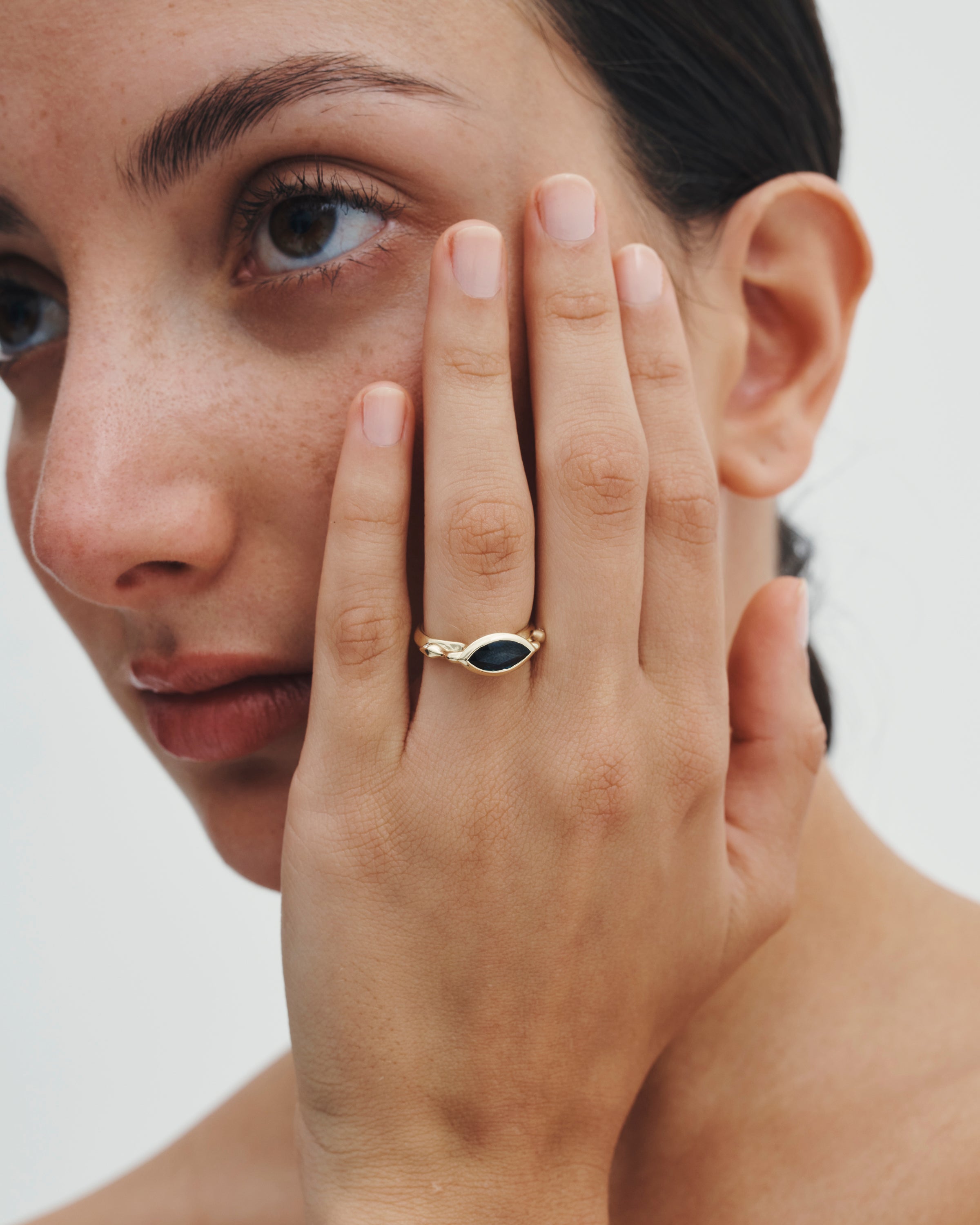 Temple of the Sun Juno Ring Sapphire Diamond Solid Gold