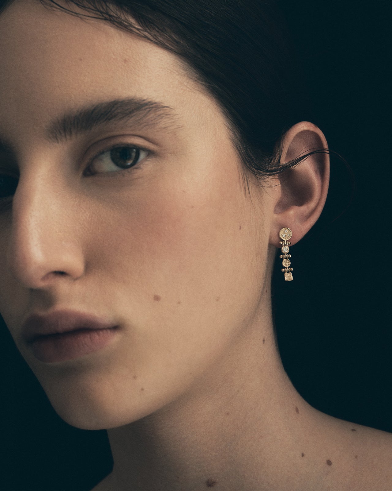 Temple of the Sun Kasia Earrings Diamond Solid Gold