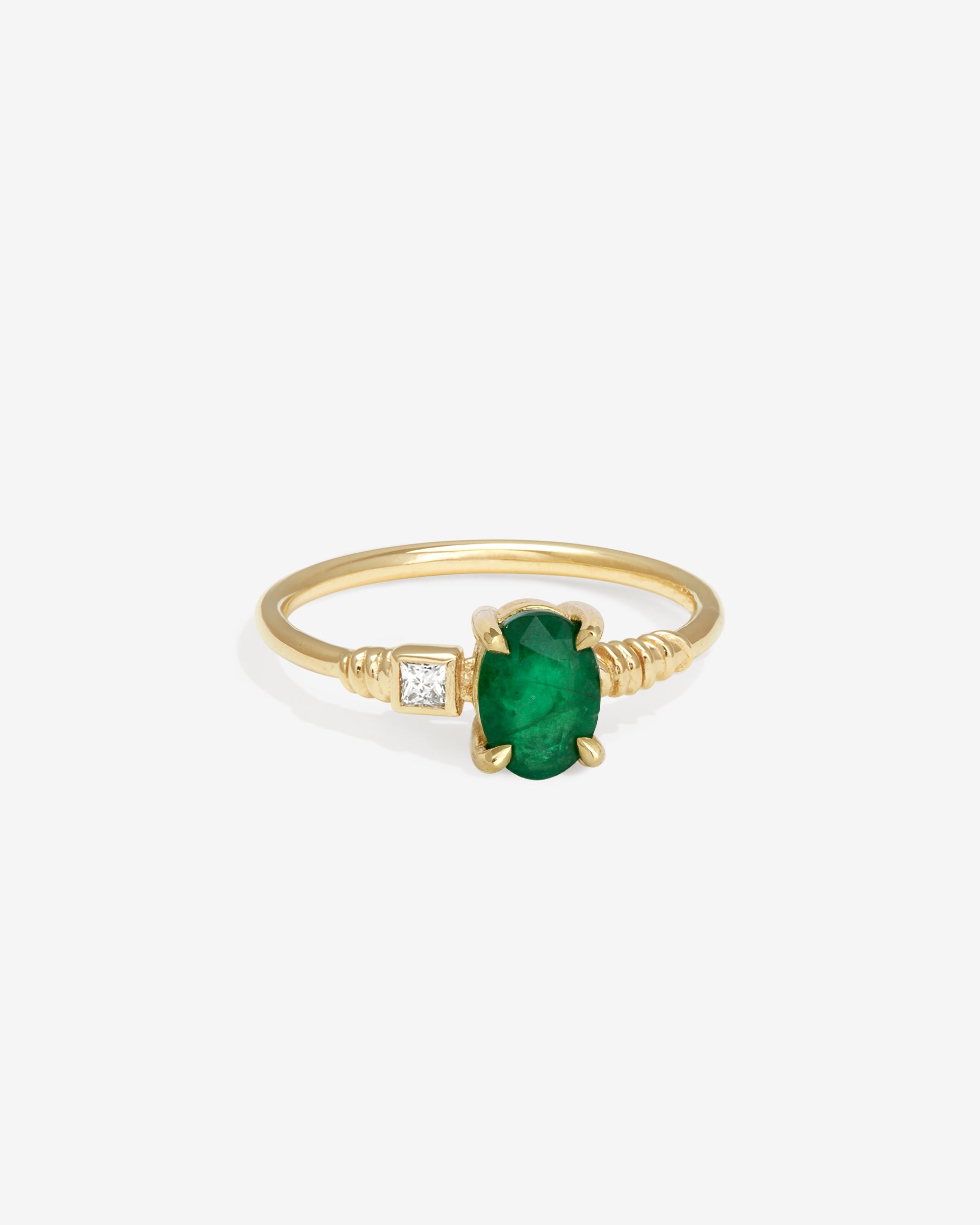 Temple of the Sun Kyri Ring Emerald Diamond Solid Gold