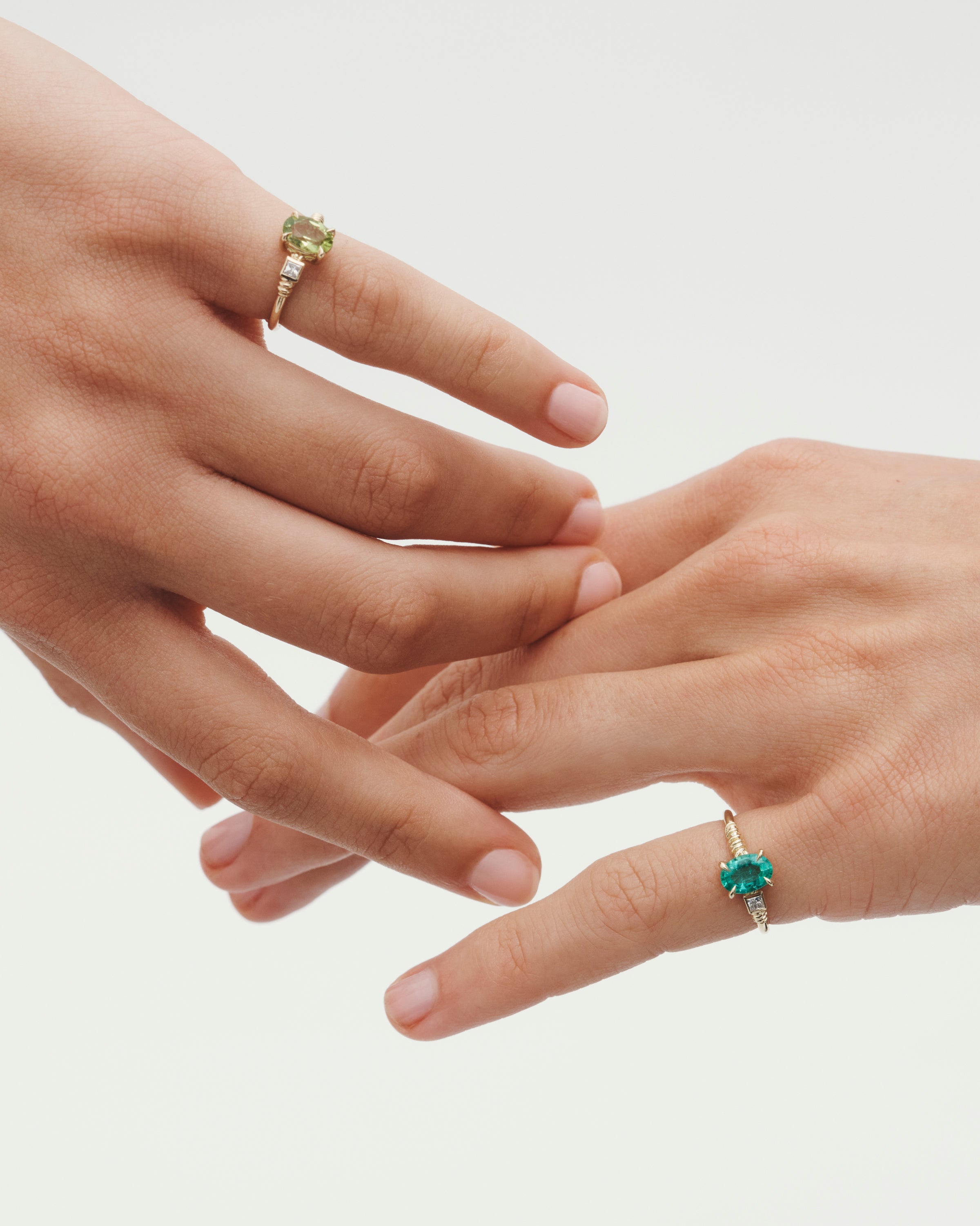 Temple of the Sun Kyri Ring Peridot Diamond Solid Gold