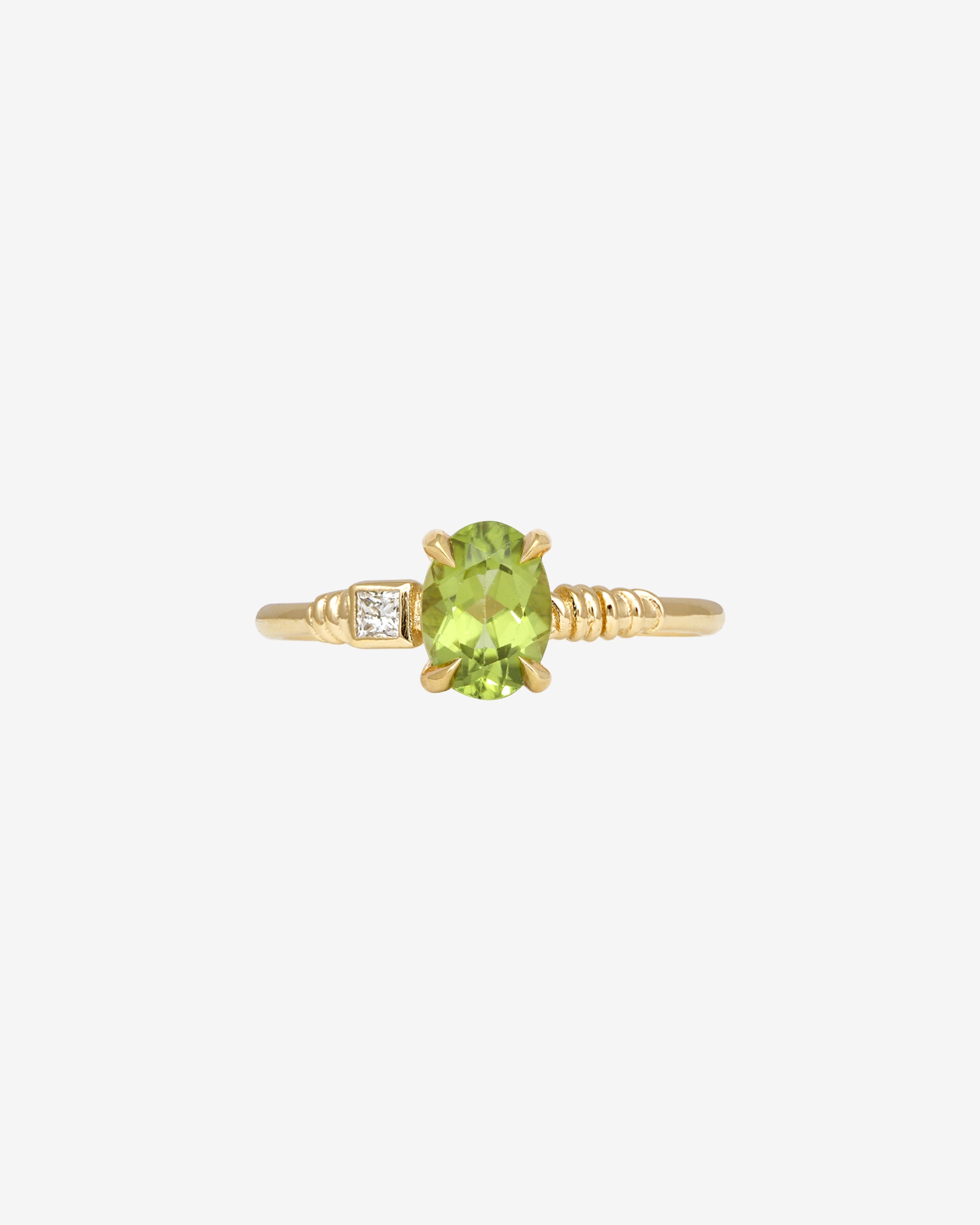Temple of the Sun Kyri Ring Peridot Diamond Solid Gold