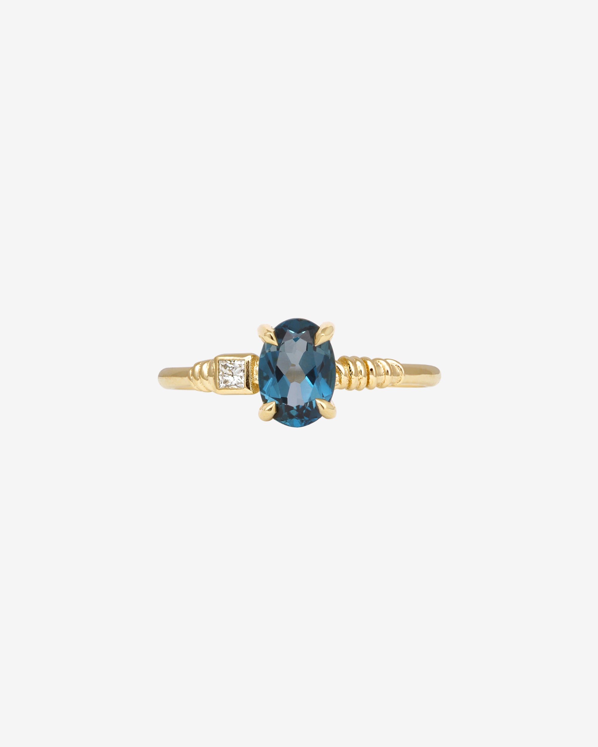 Temple of the Sun Kyri Ring Topaz Diamond Solid Gold