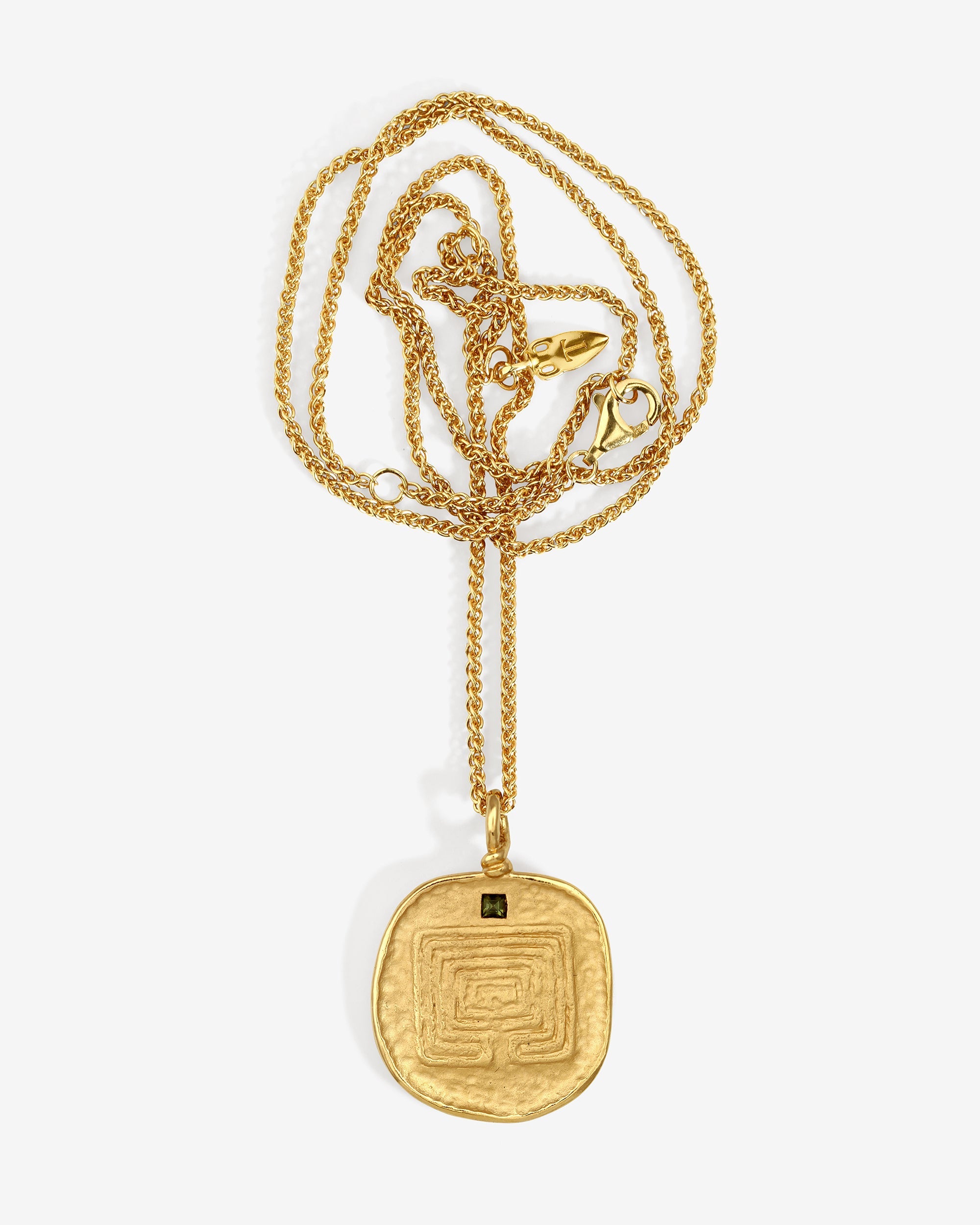 Temple of the Sun Labyrinth Necklace Gold Vermeil