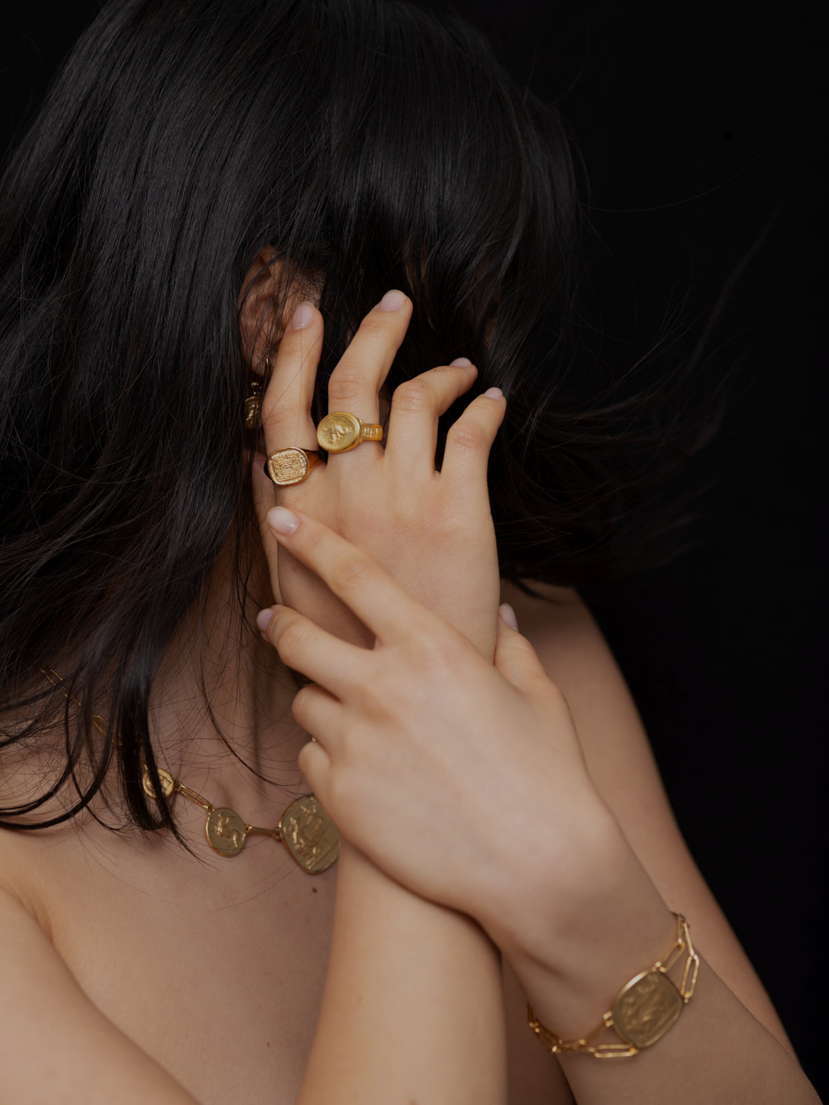 Temple of the Sun Labyrinth Ring Gold Vermeil