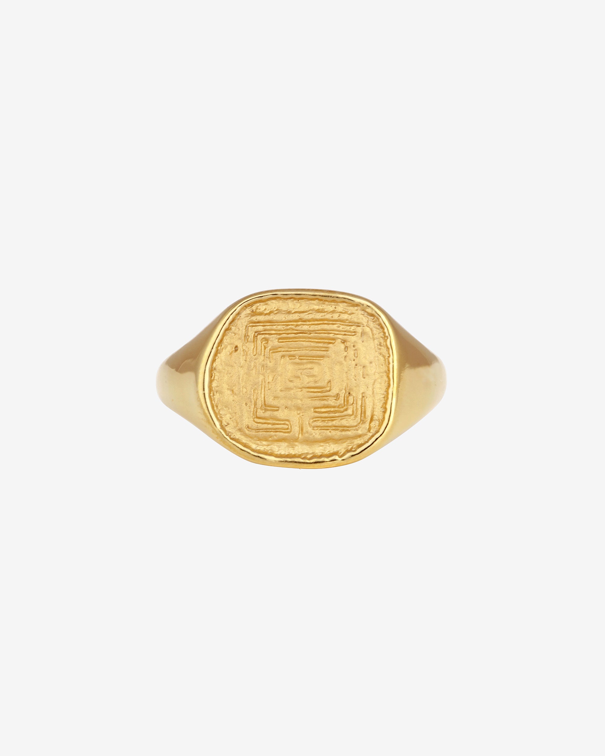 Temple of the Sun Labyrinth Ring Gold Vermeil