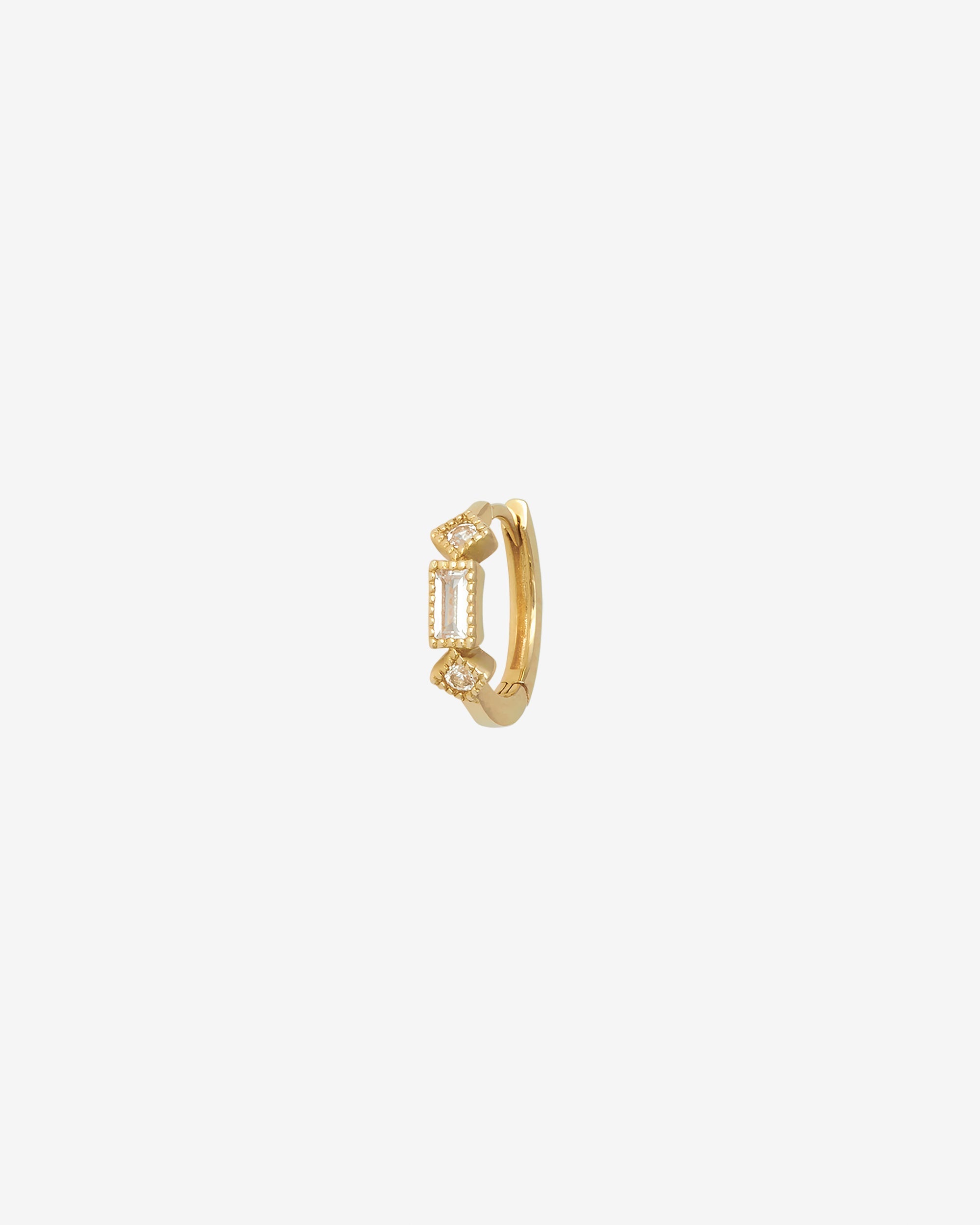 Temple of the Sun Lana Single Huggie White Sapphire Solid Gold