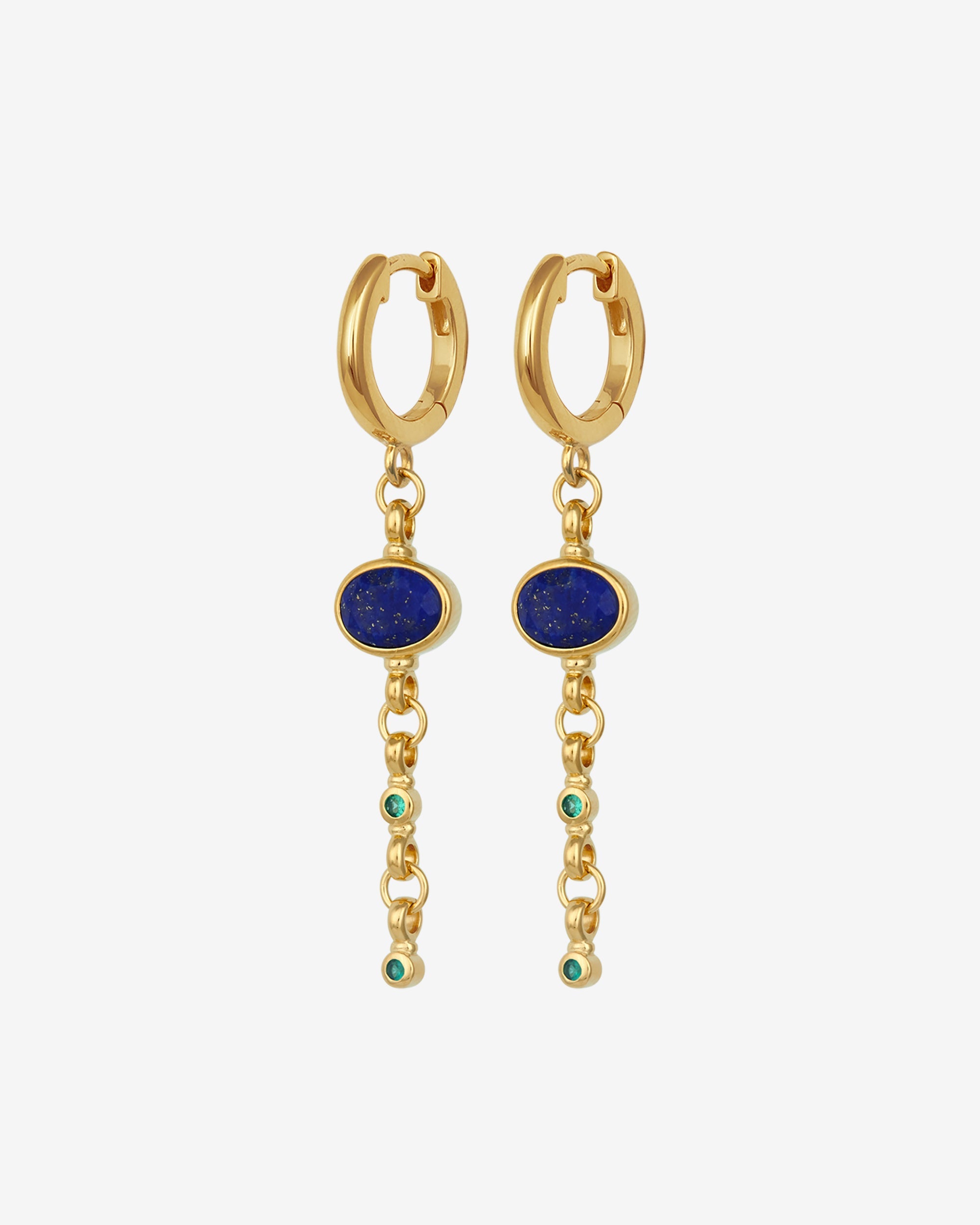 Temple of the Sun Lazuli Earrings Gold Vermeil