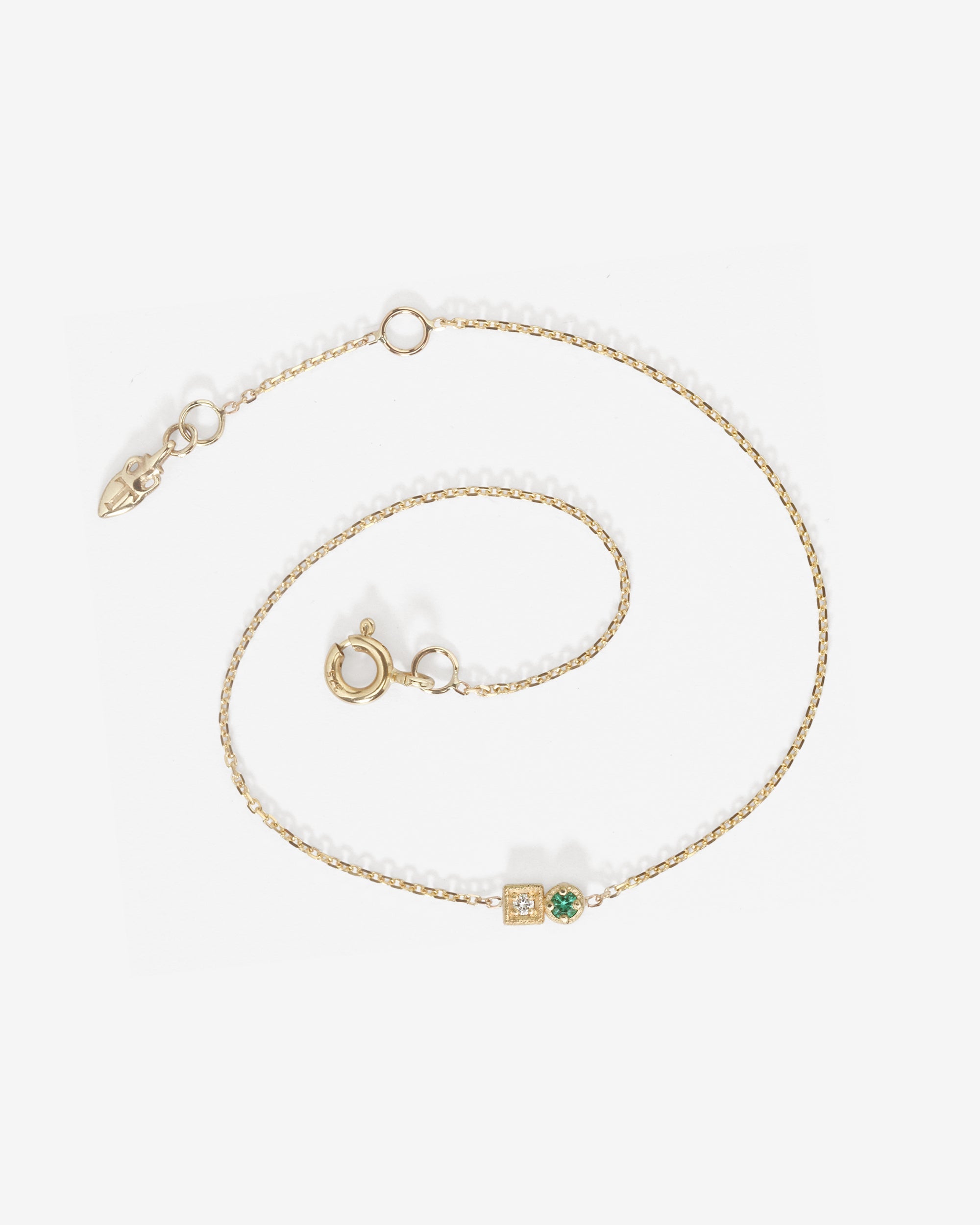 Temple of the Sun Lenci Bracelet Emerald Diamond Solid Gold