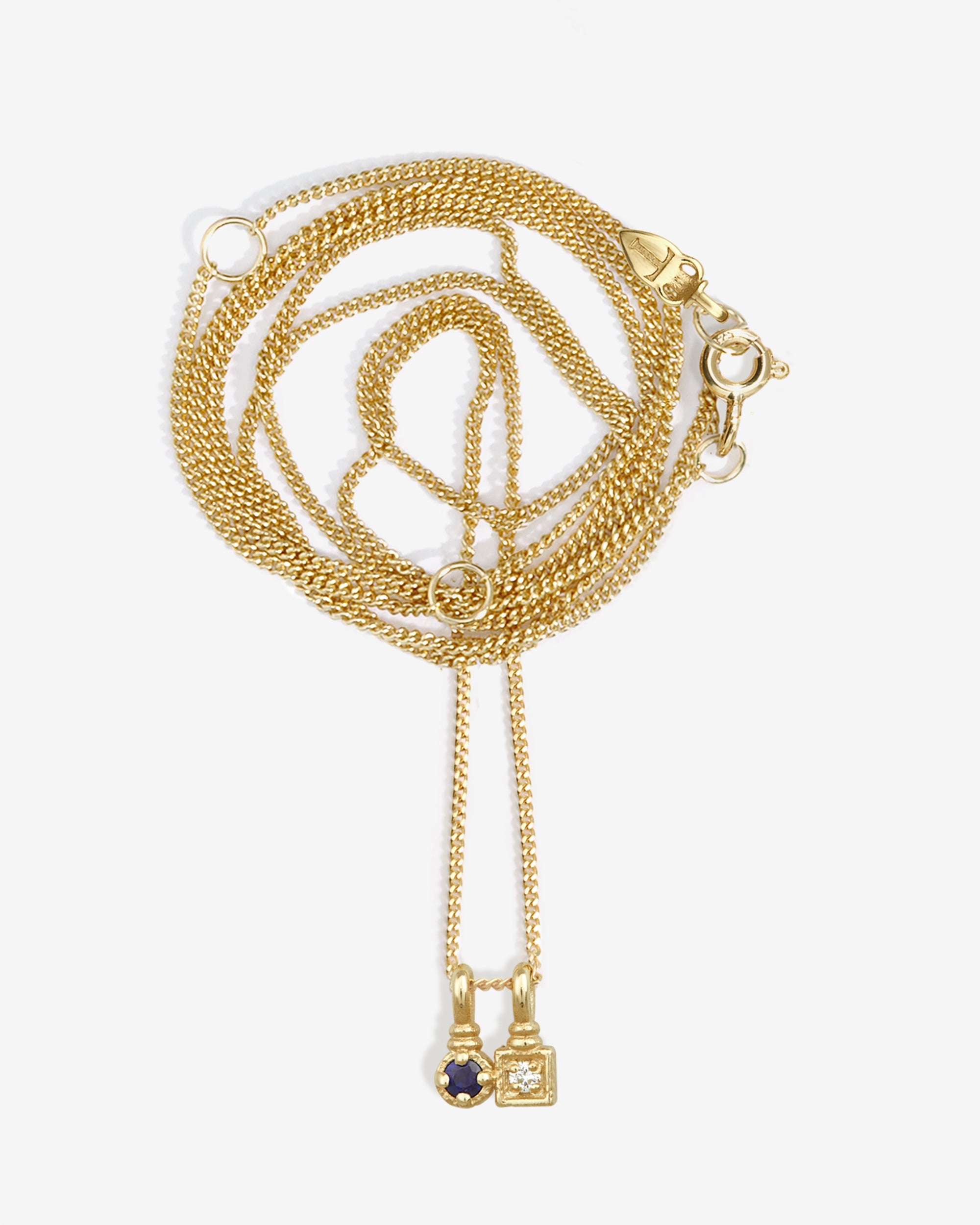 Temple of the Sun Lenci Necklace Sapphire Solid Gold