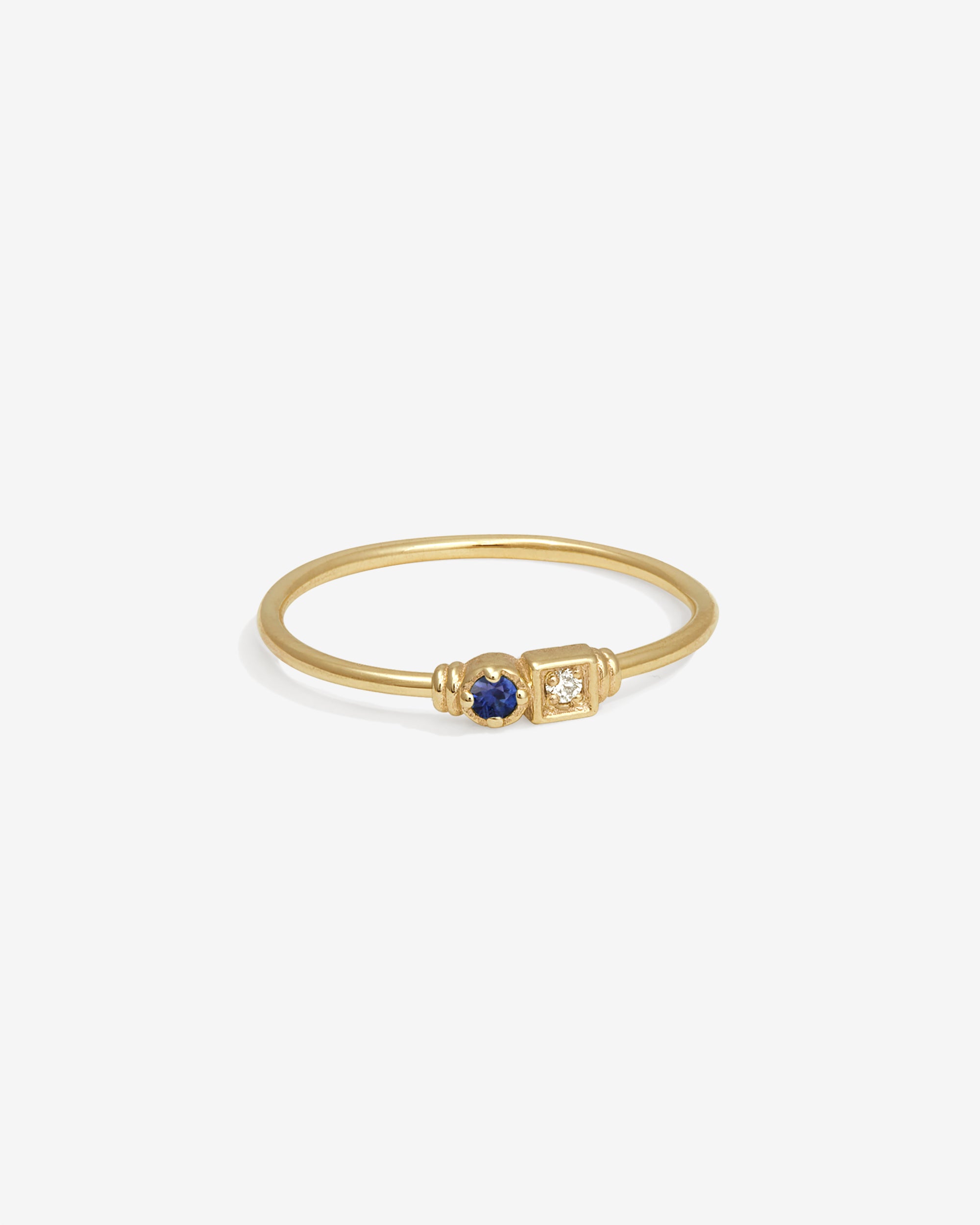 Temple of the Sun Lenci Ring Sapphire Diamond Solid Gold