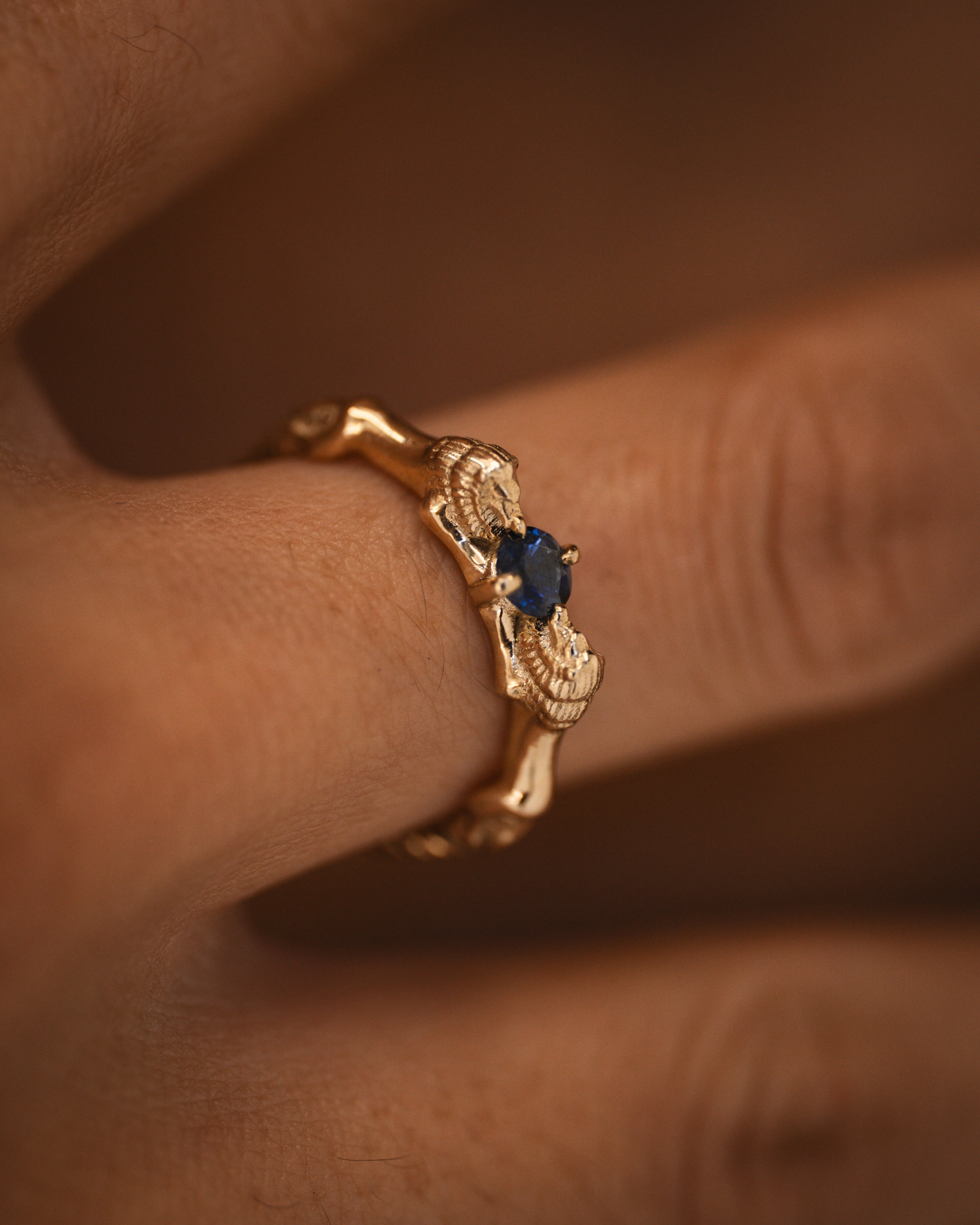 Temple of the Sun Leon Ring Blue Sapphire Solid Gold