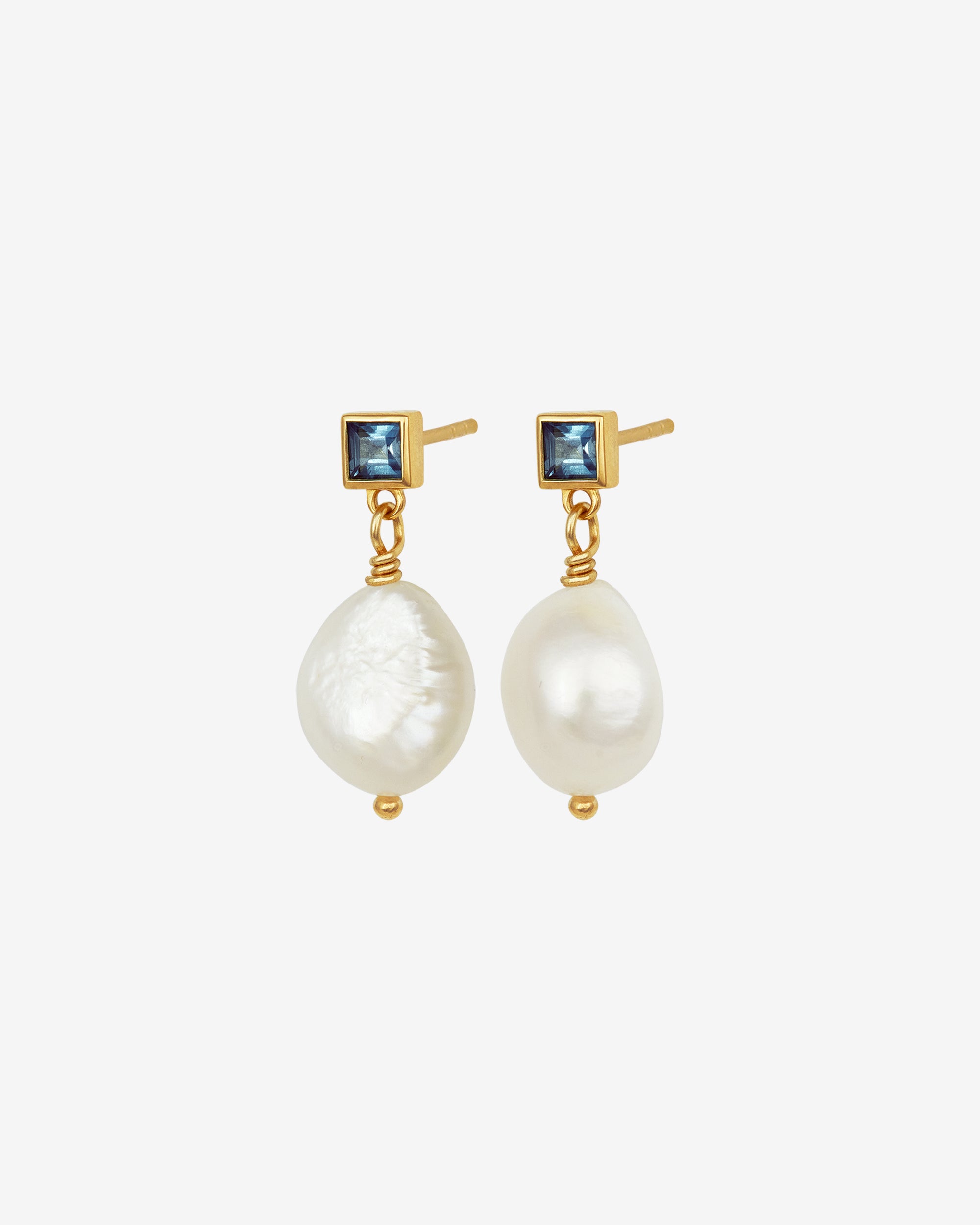 Temple of the Sun Lulu Earrings Pearl Gold Vermeil