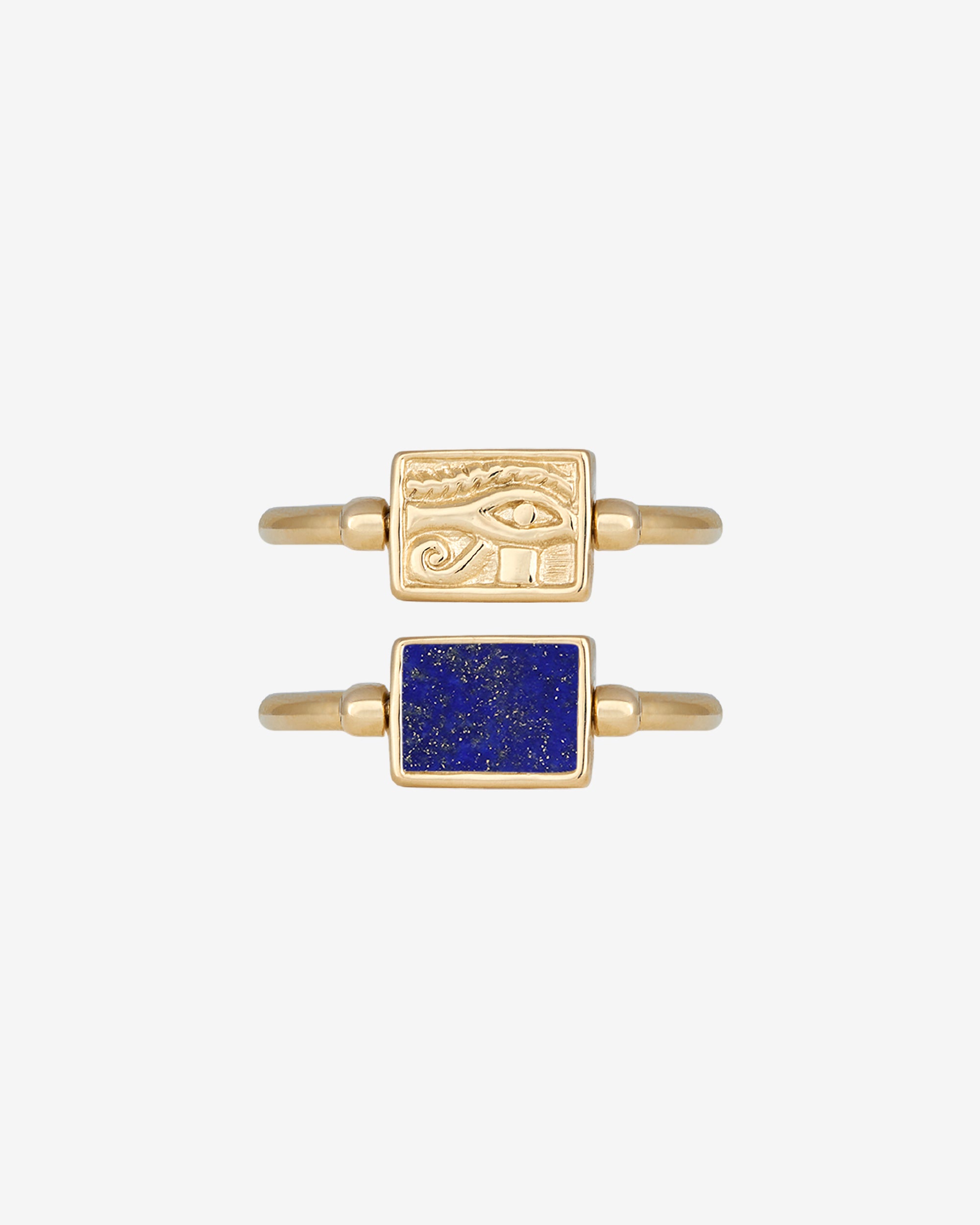 Temple of the Sun Luxor Ring Lapis Solid Gold
