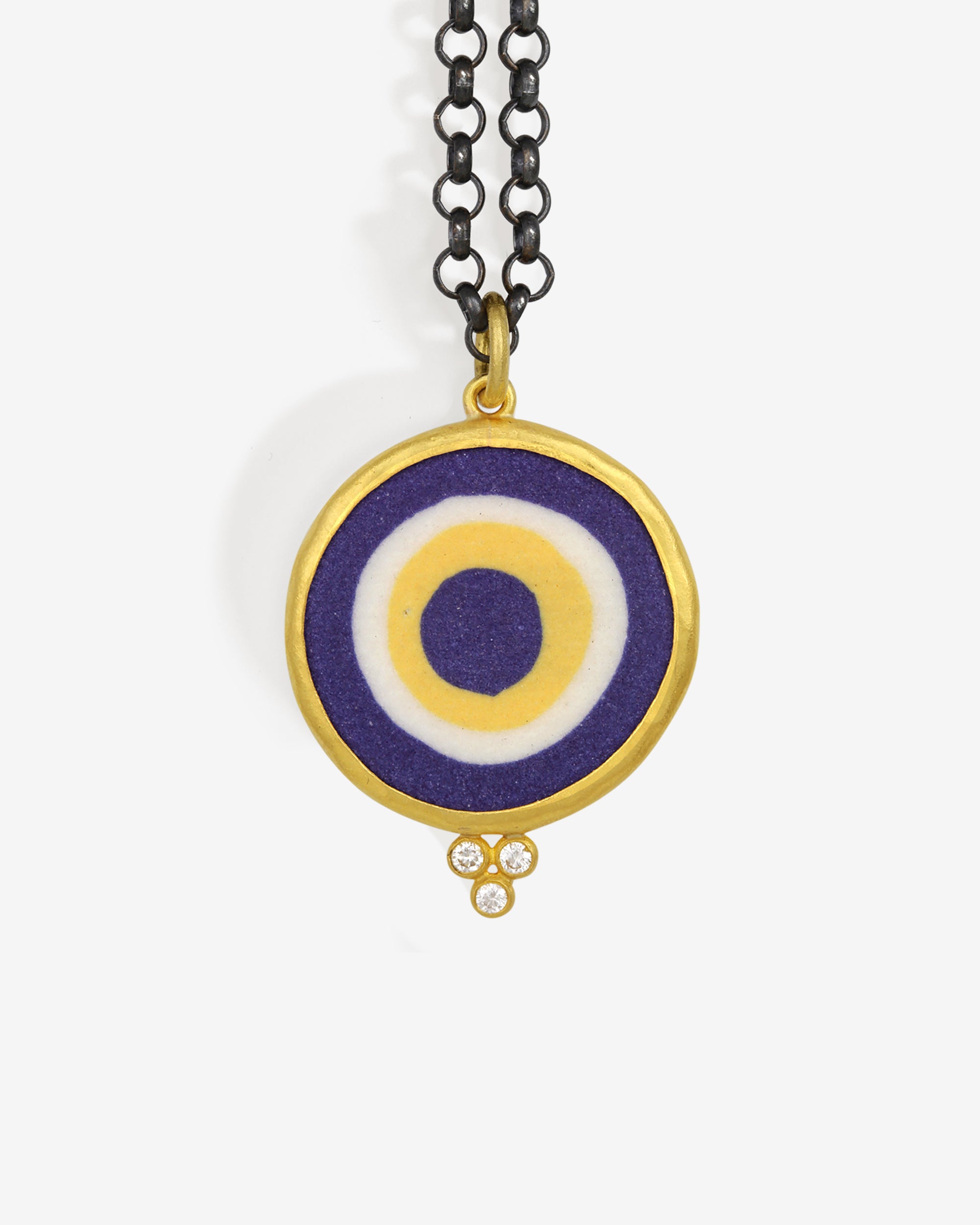 Temple of the Sun Mati Eye Necklace III Indigo Diamond Solid Gold