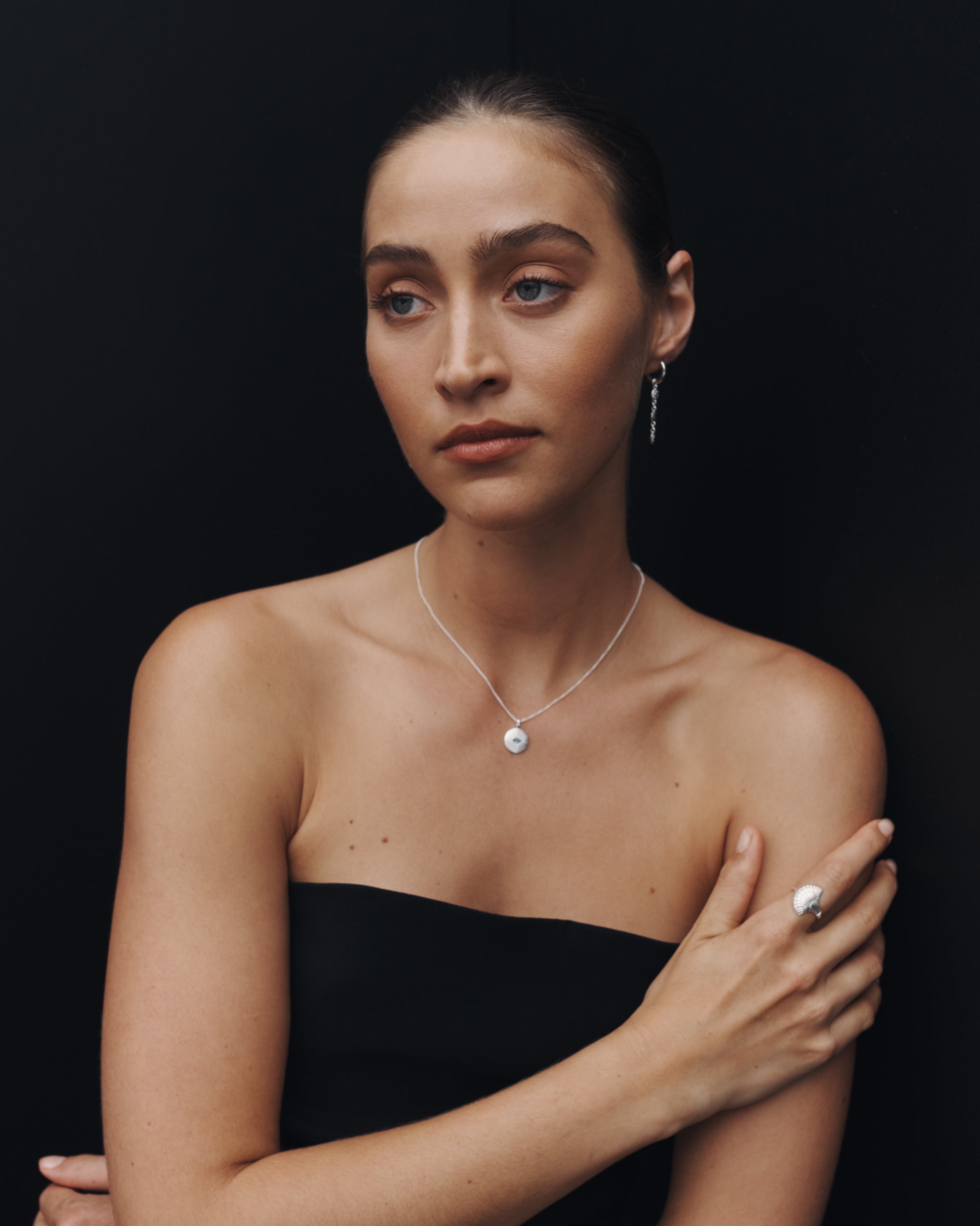 Temple of the Sun Mavi Eye Necklace Silver