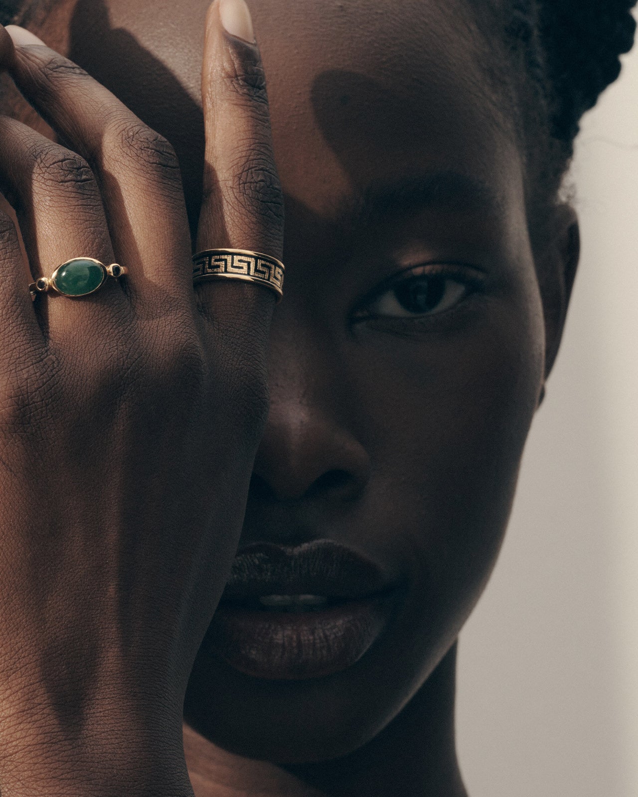 Temple of the Sun Meander Ring Gold Vermeil