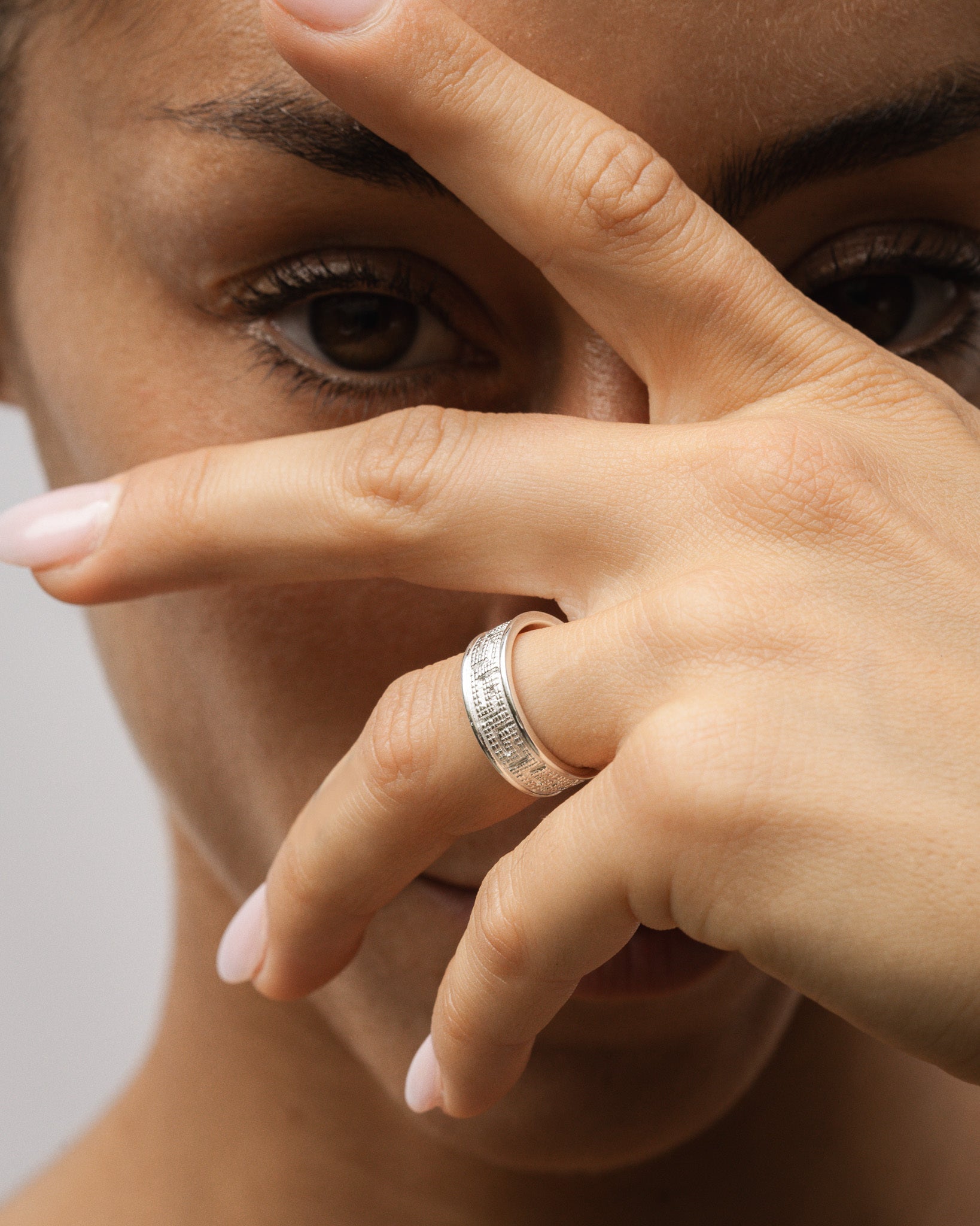 Temple of the Sun Meander Ring Silver